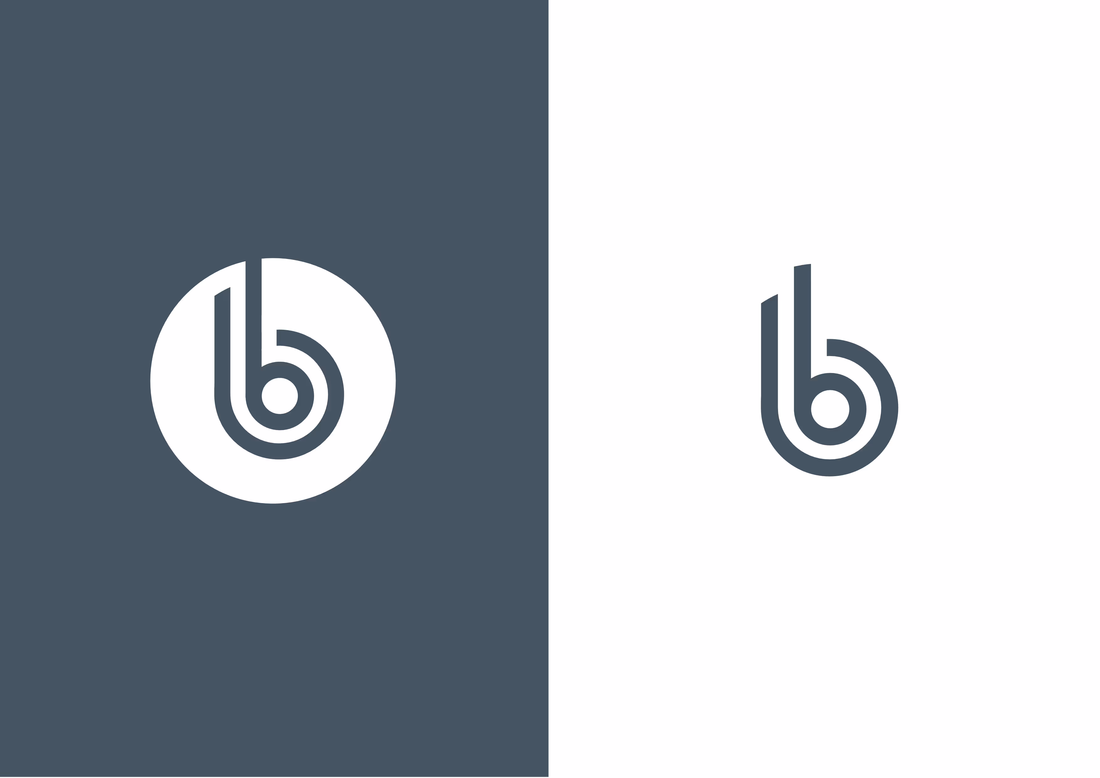 The beyond icon on dark blue and then on white