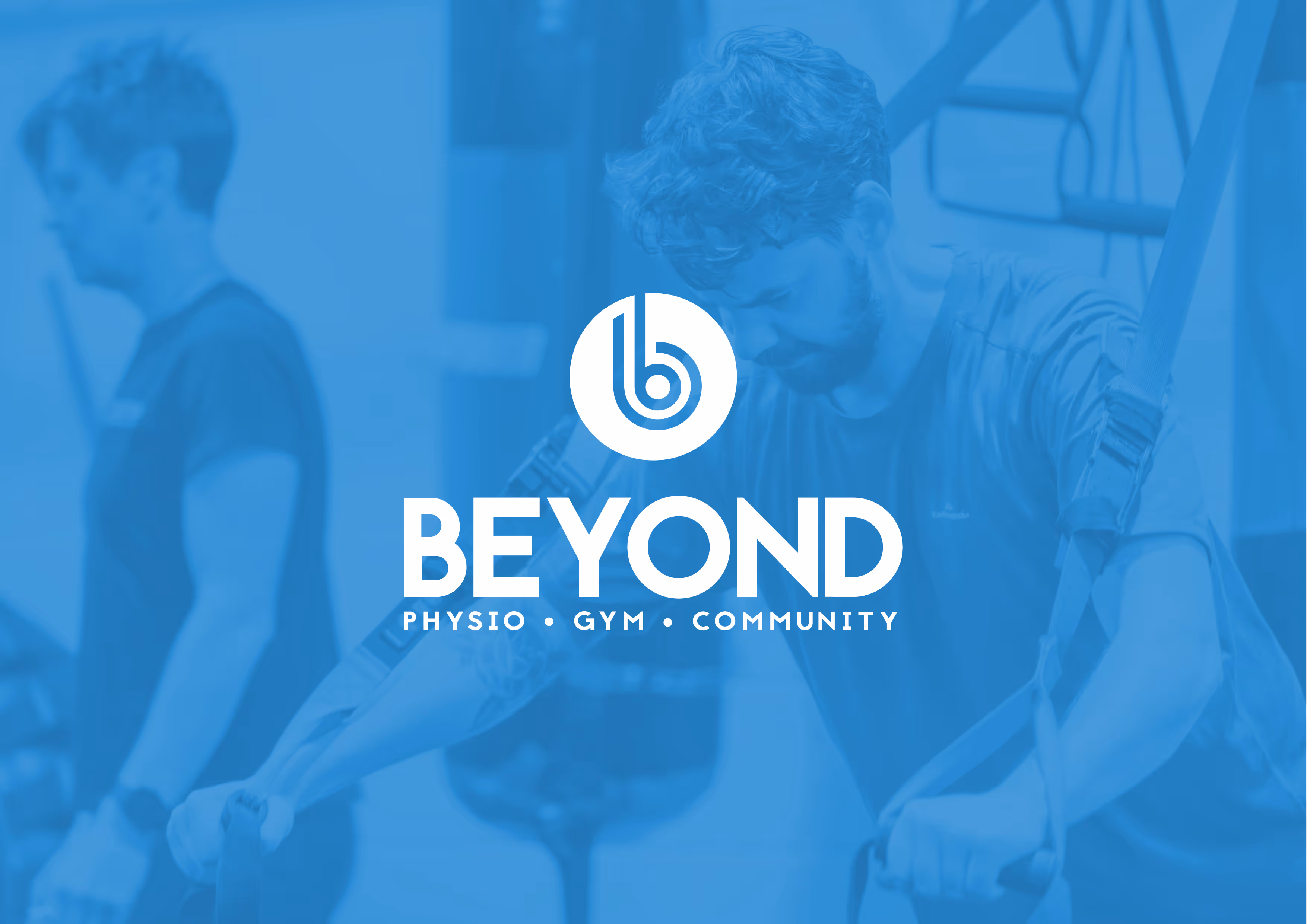 A white variation of the beyond logo 