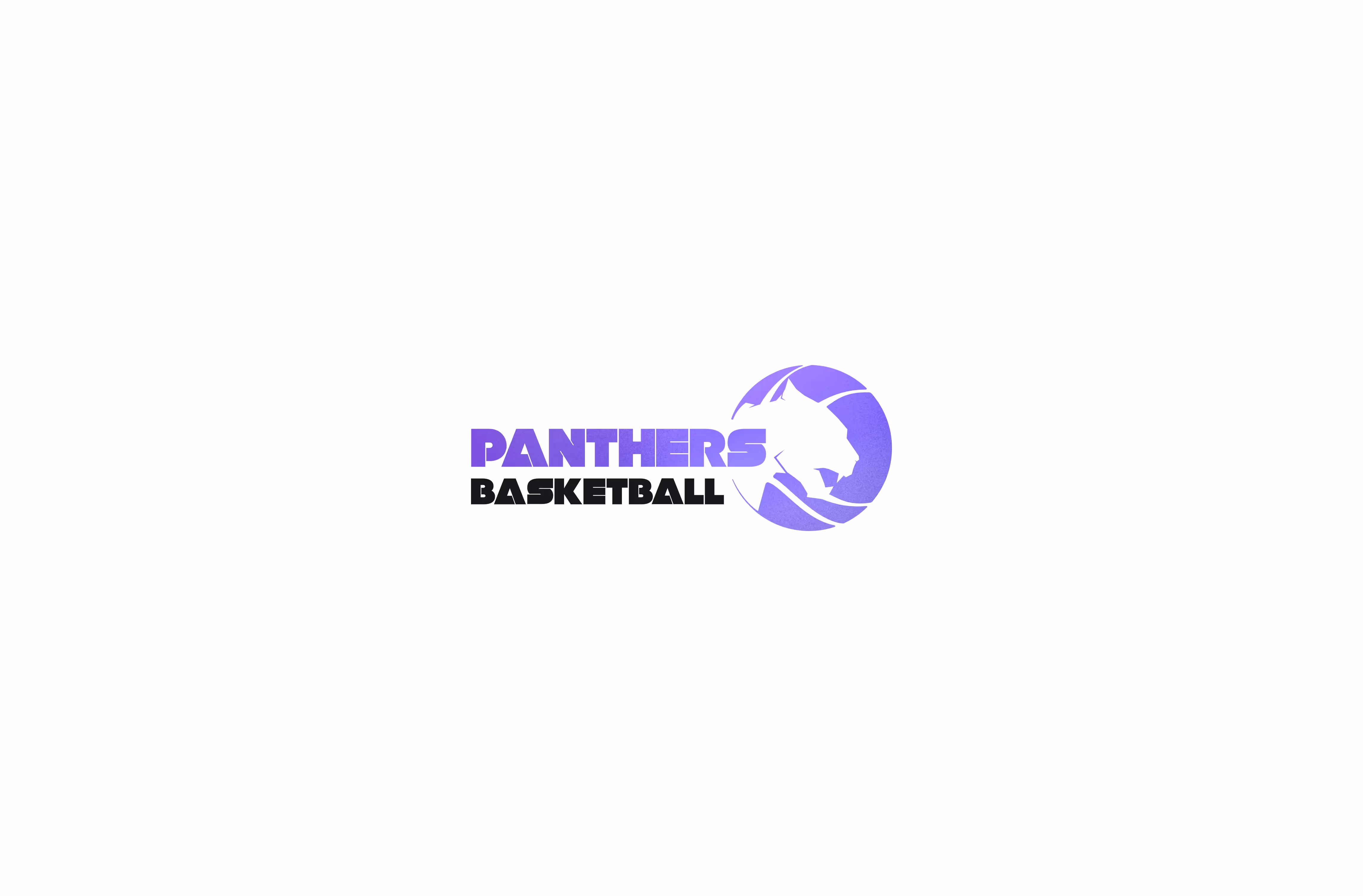 The Panthers Basketball logo on a white background 