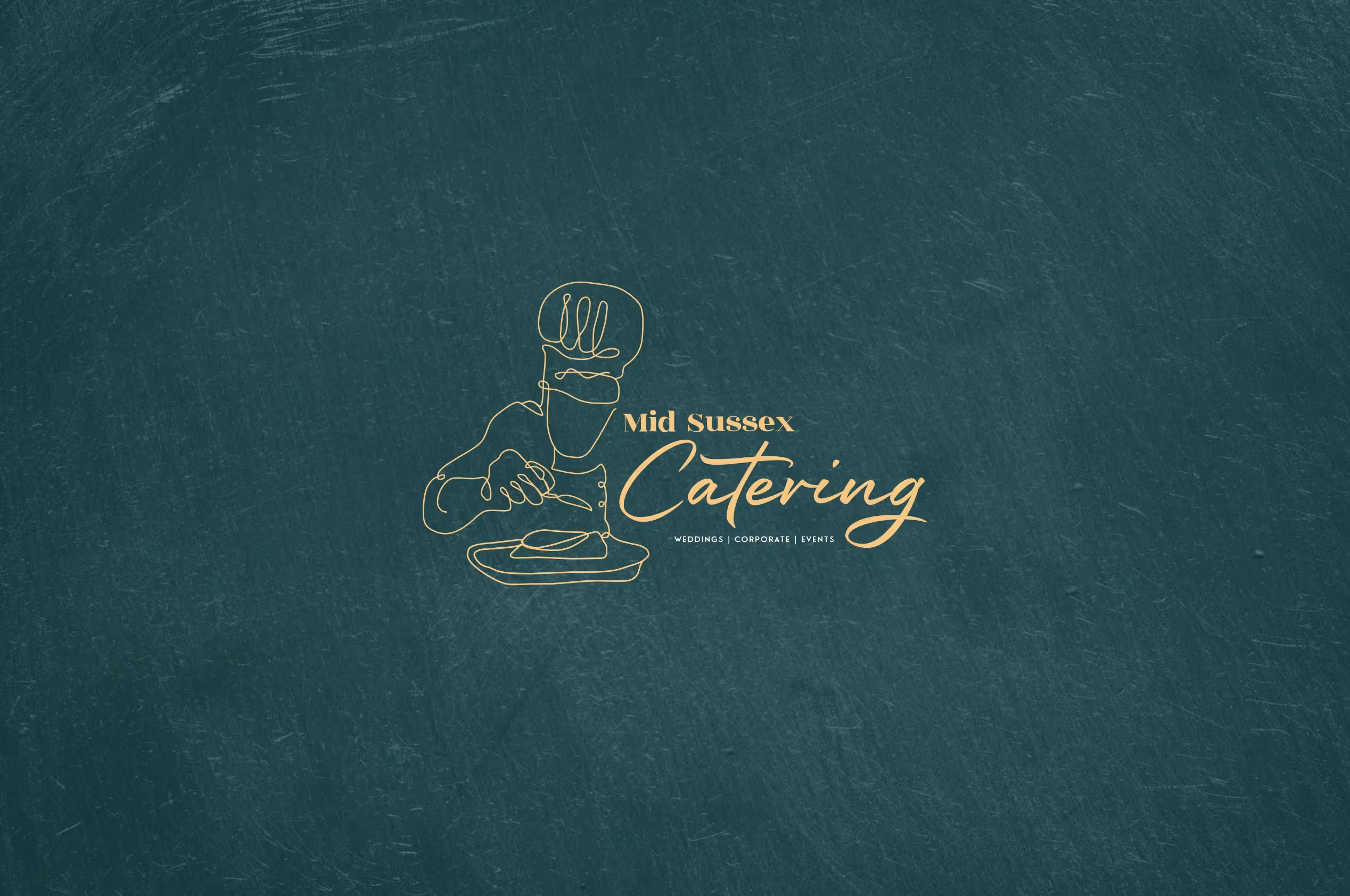 The Midsussex Catering Logo on a textured green background