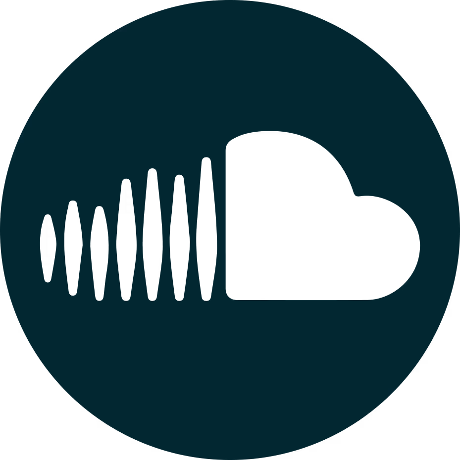 SoundCloud logo featuring a cloud with audio wave bars inside a circular background.