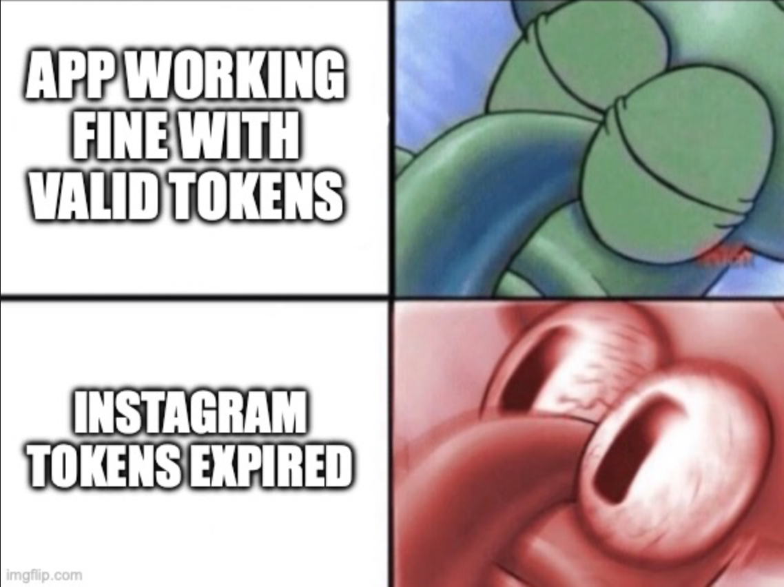Vida útil de los tokens de la API de Instagram