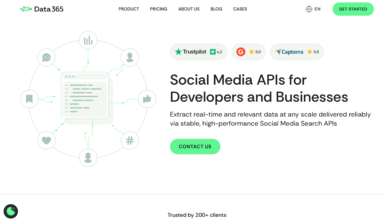 Data365 Social Media API home page