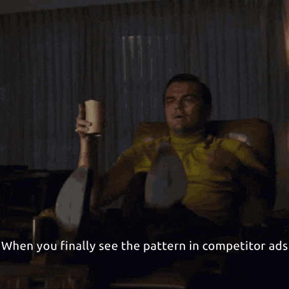 When you finally see the pattern in competitor ads - Leonardo Dicaprio pointing meme