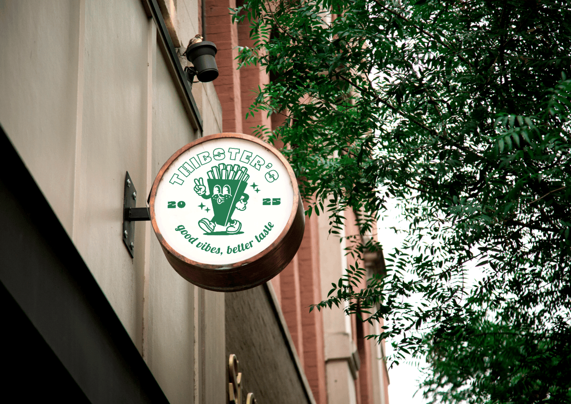 Thibster’s logo and visual identity, created by Bizbold, displayed on a storefront sign.