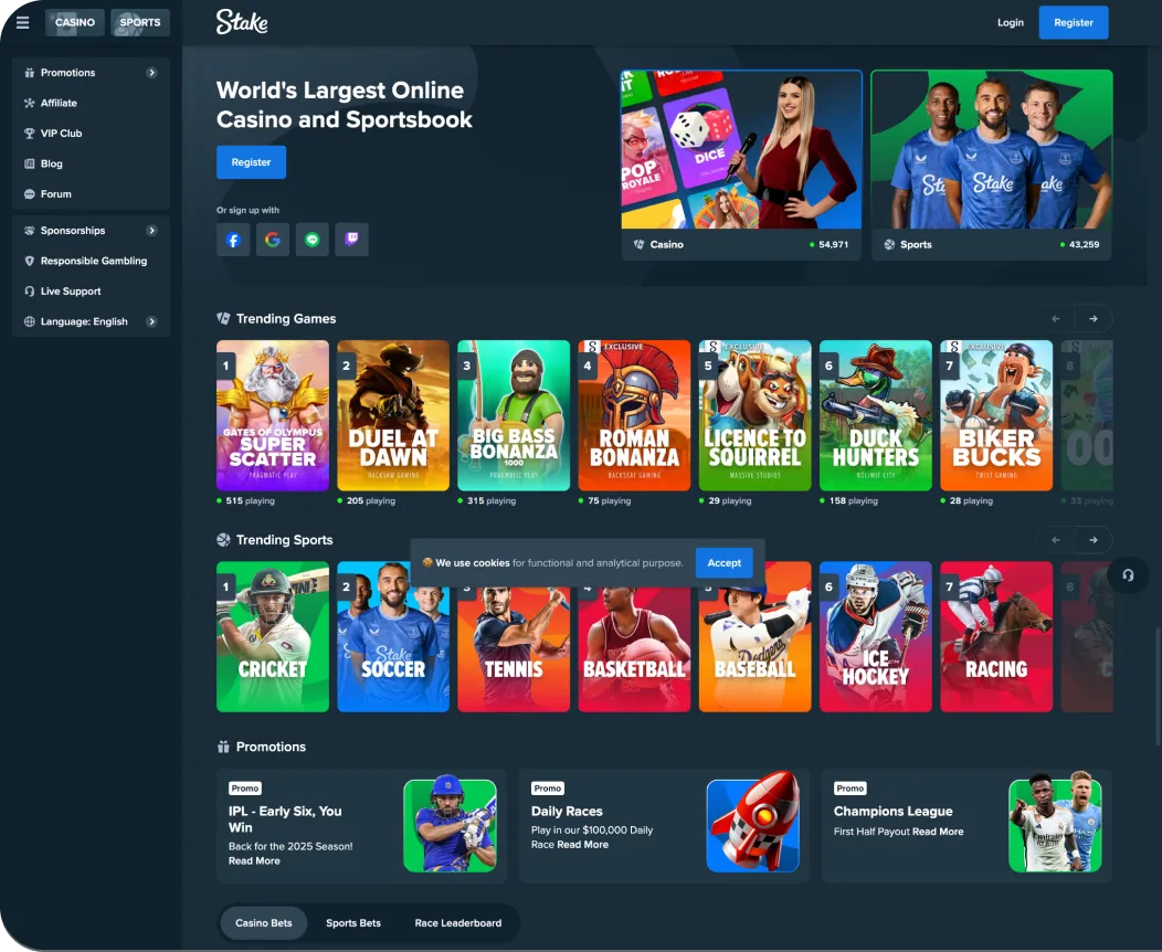 Stake.com crypto casino advertising success with 1,300 players acquired at 7.67x return on ad spend on Blockchain-Ads