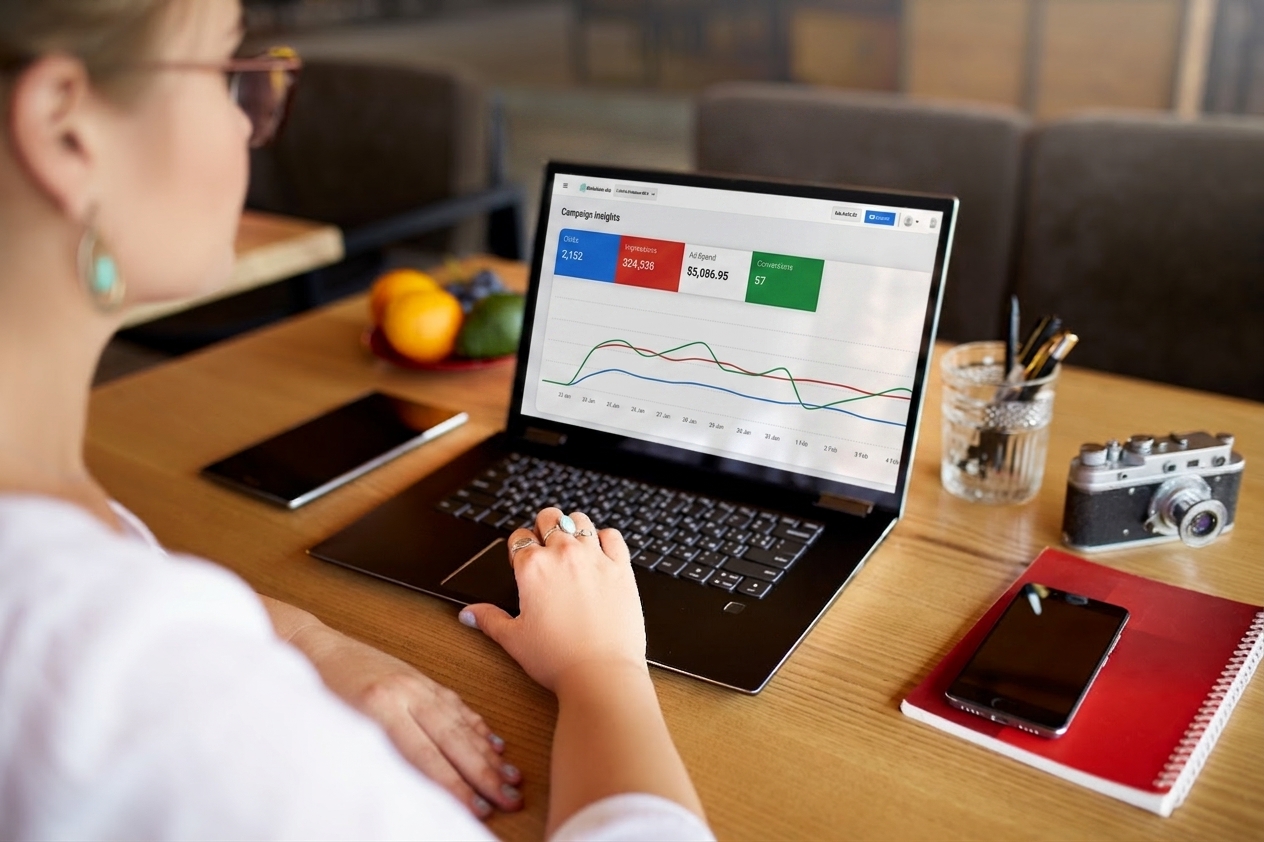 image showing a buyer looking at the Blockchain-Ads dashboard