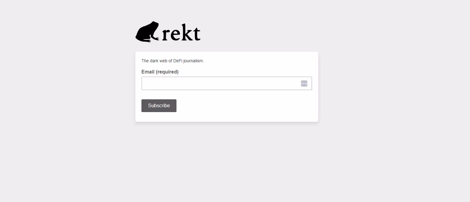Rekt - DeFi newsletter