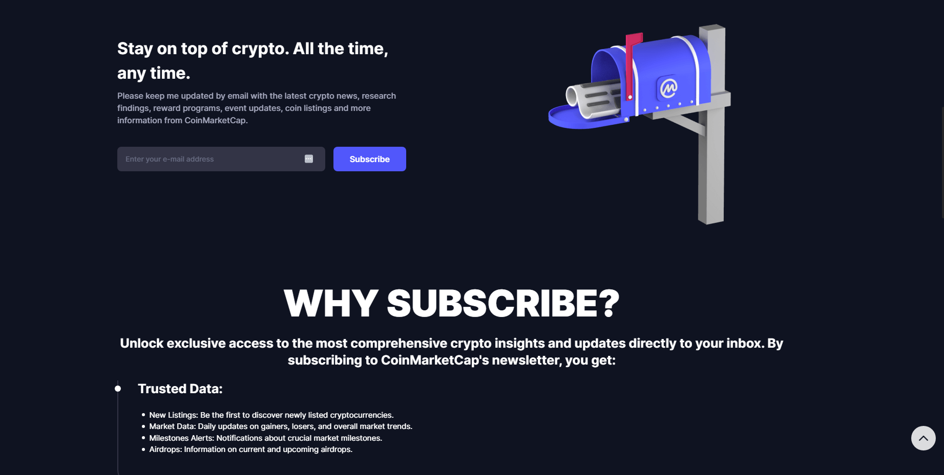 CoinMarketCap - crypto newsletter