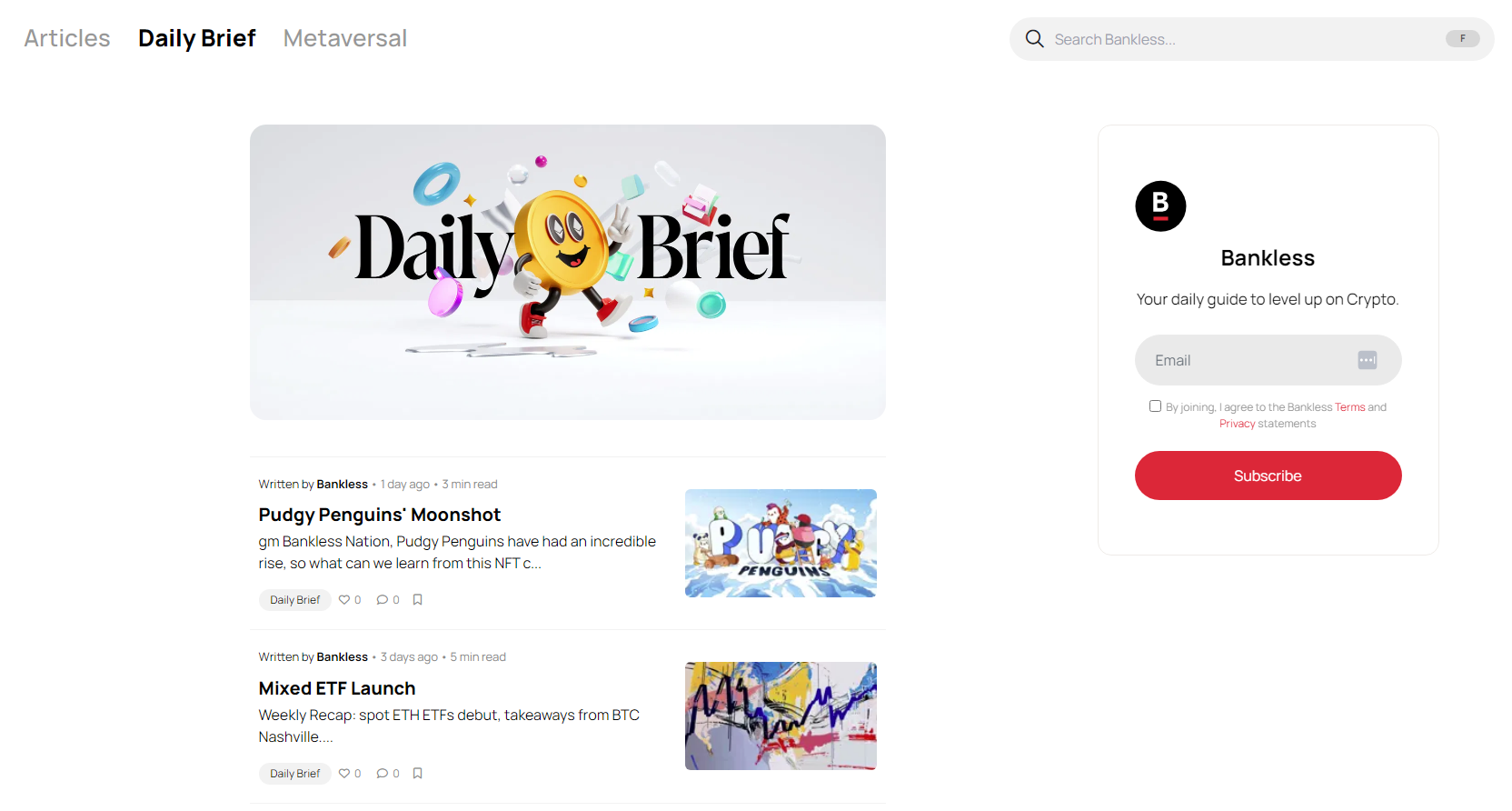 Bankless daily crypto newsletter