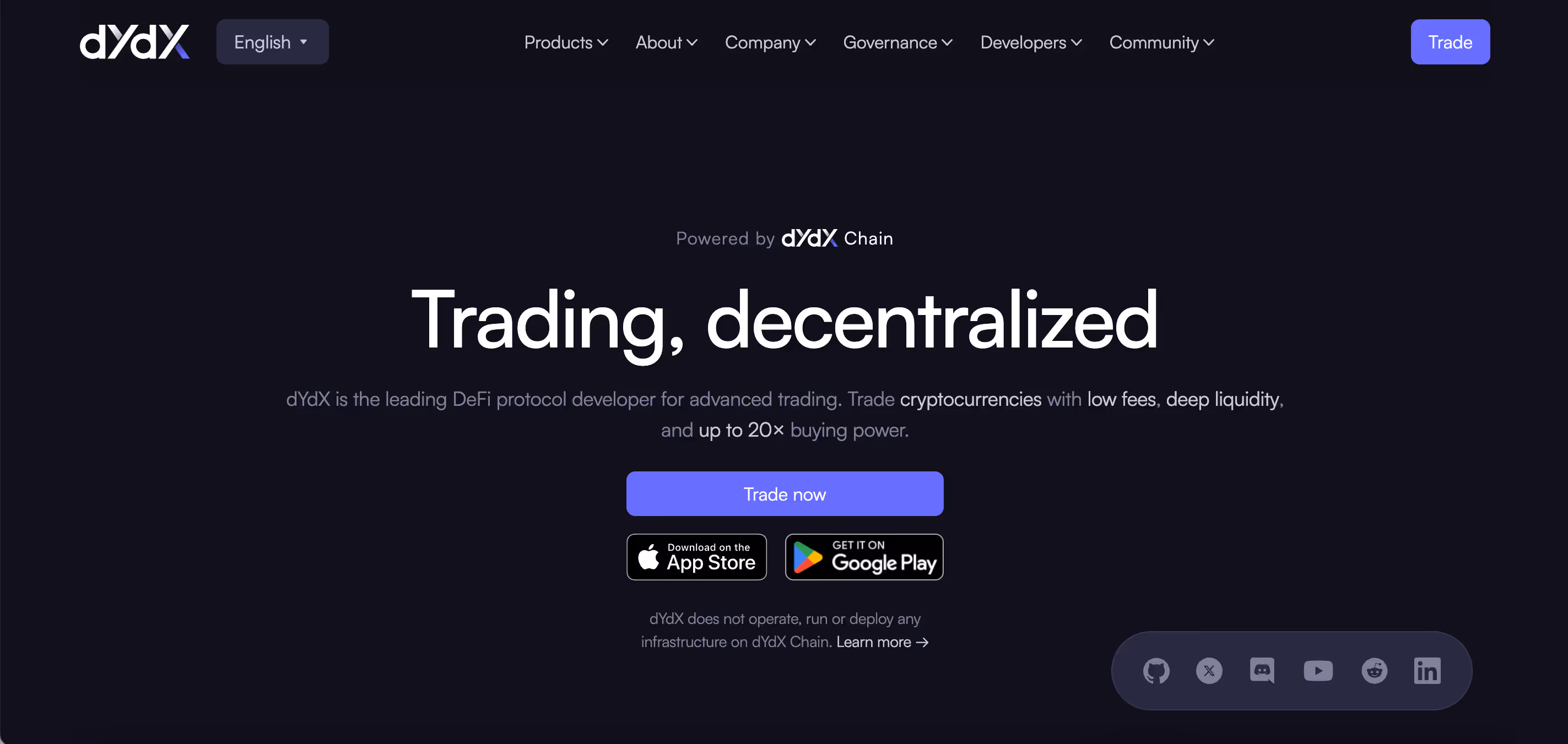 dYdX - Best for leveraged and perpetual contracts