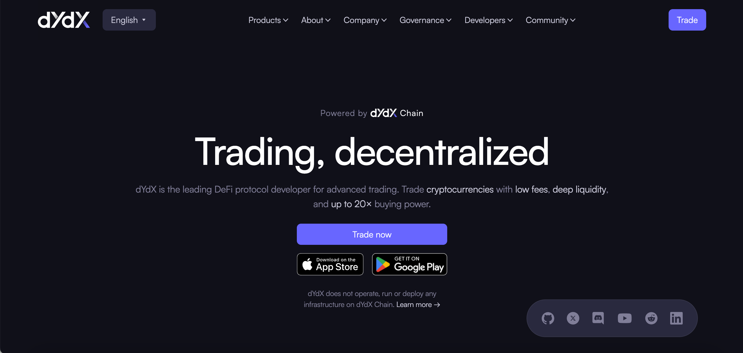 dYdX - Best for leveraged and perpetual contracts