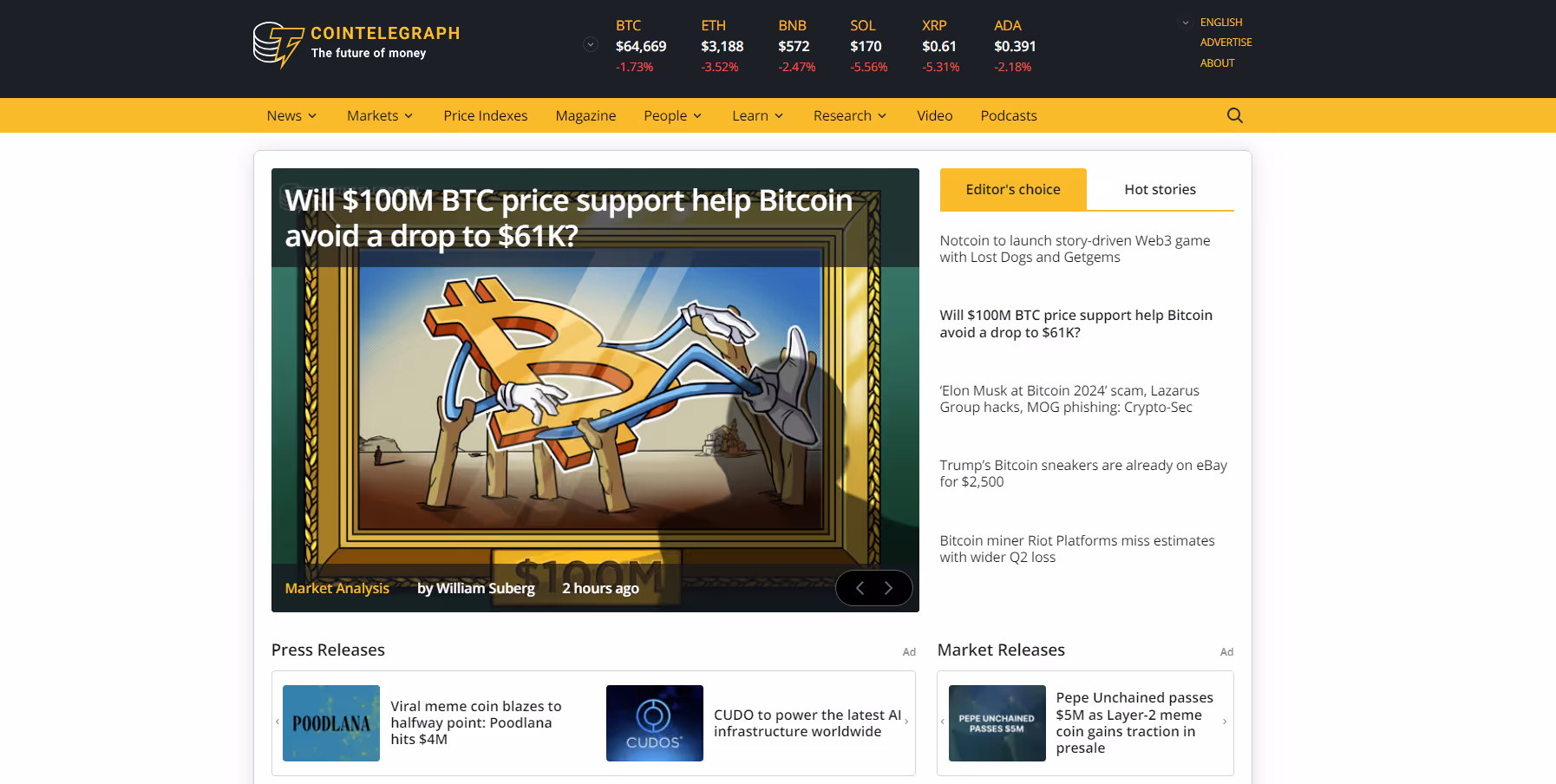 Cointelegraph - best cryptocurrency news site