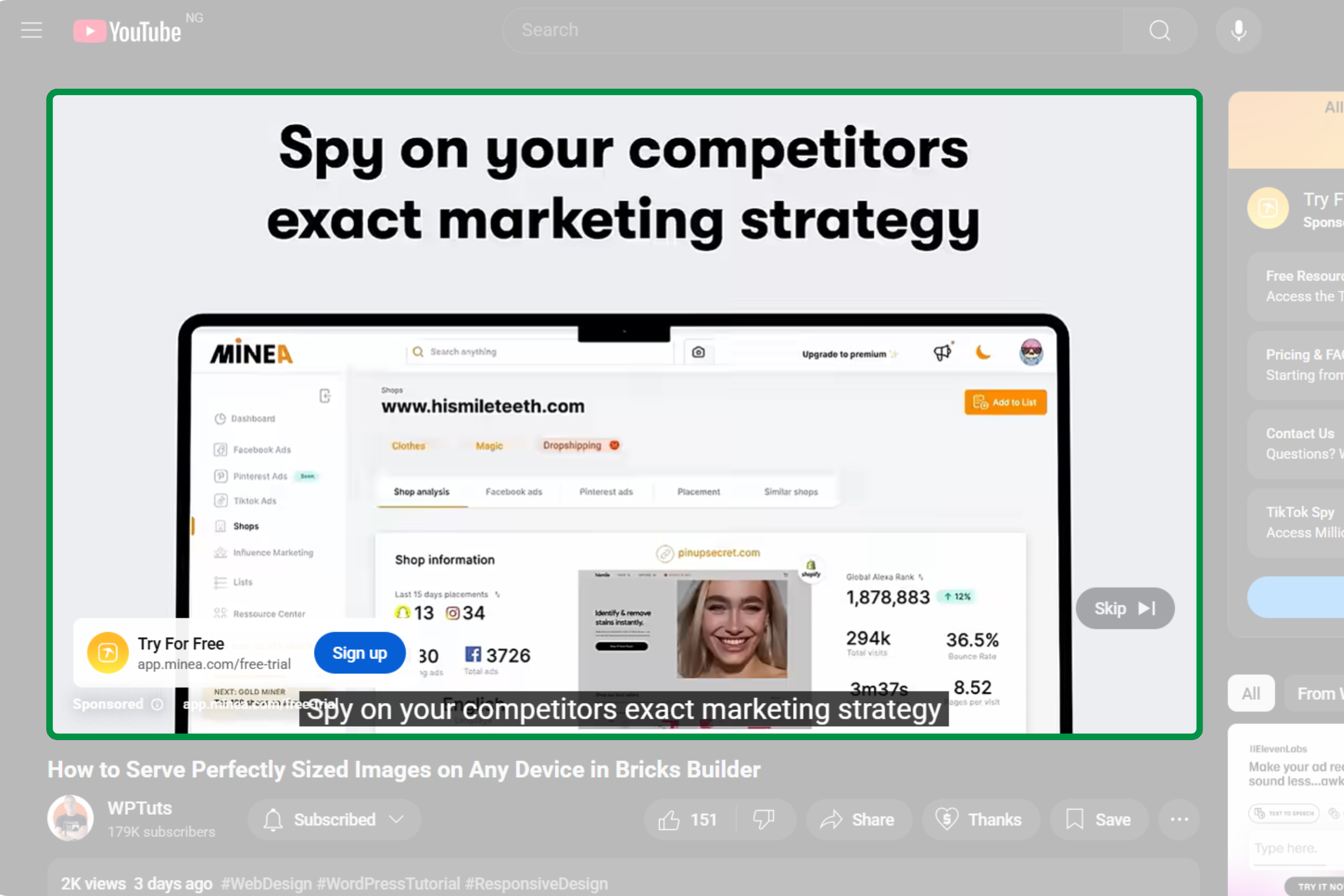 in-stream video ads showing up before a video on YouTube