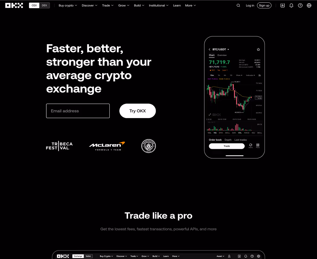 FXTM forex broker homepage featuring mobile trading platform educational resources and 18,000 new player acquisition success