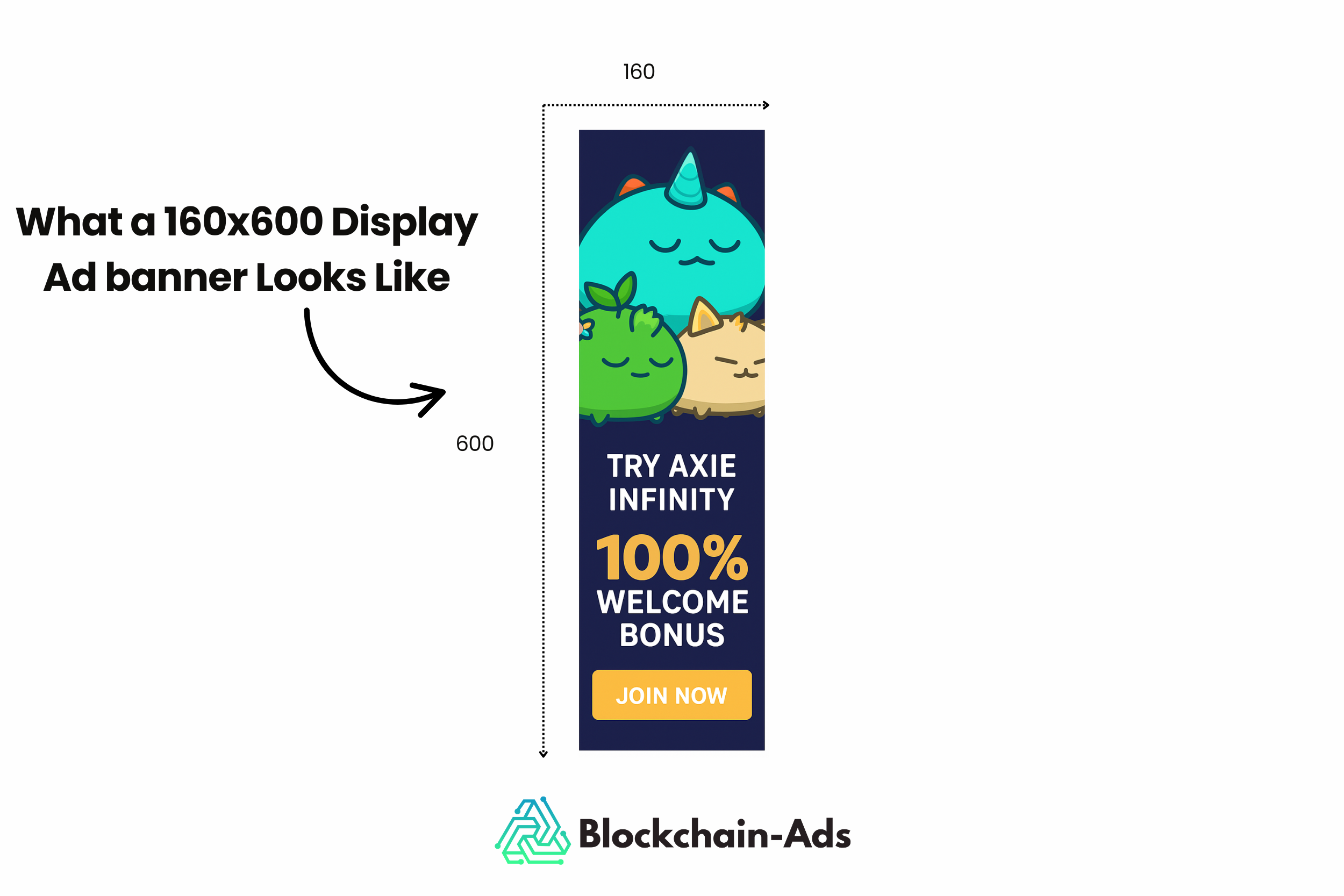 uma ilustração de como fica um tamanho de anúncio display de 160 por 600