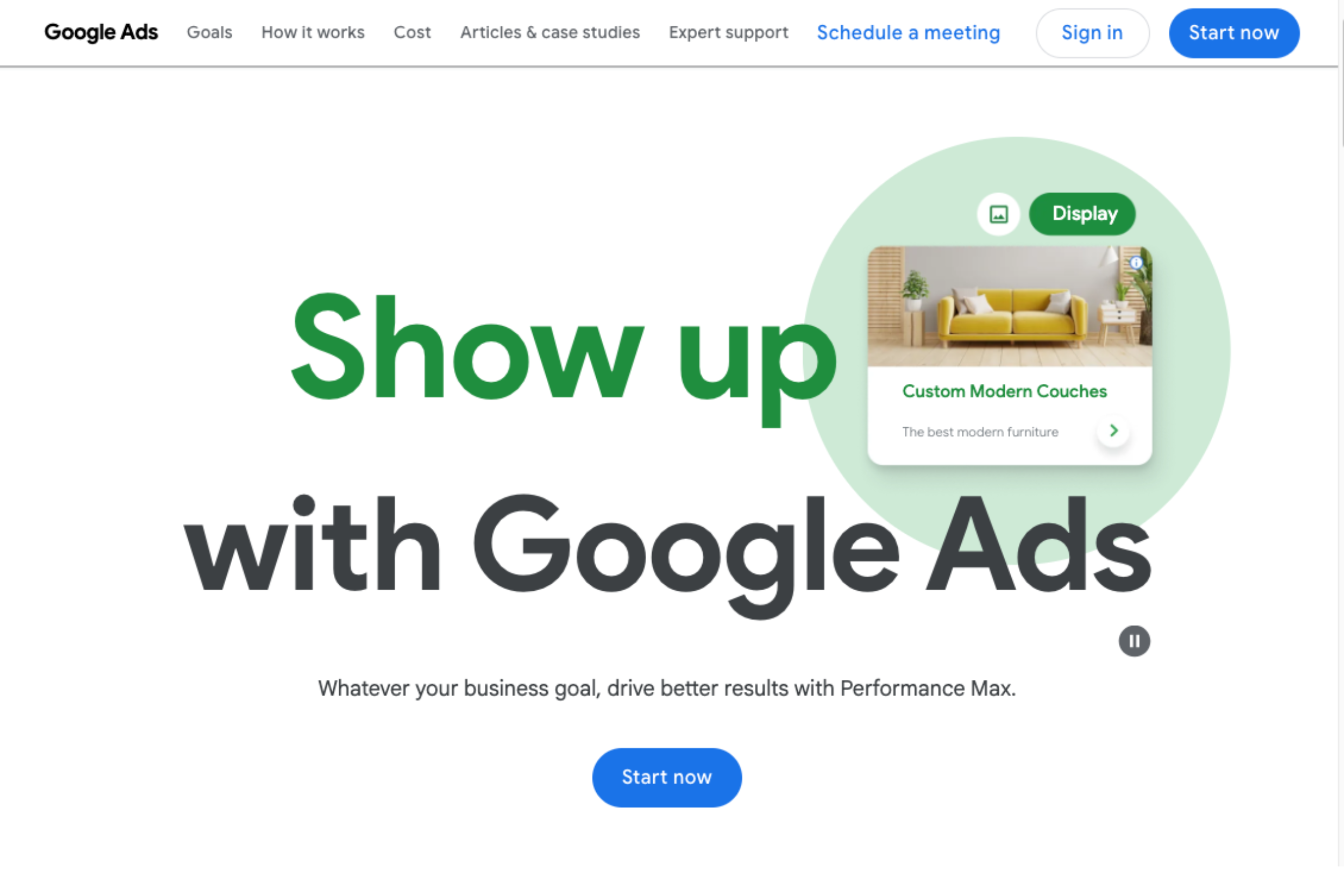 google display network 웹사이트 스크린샷