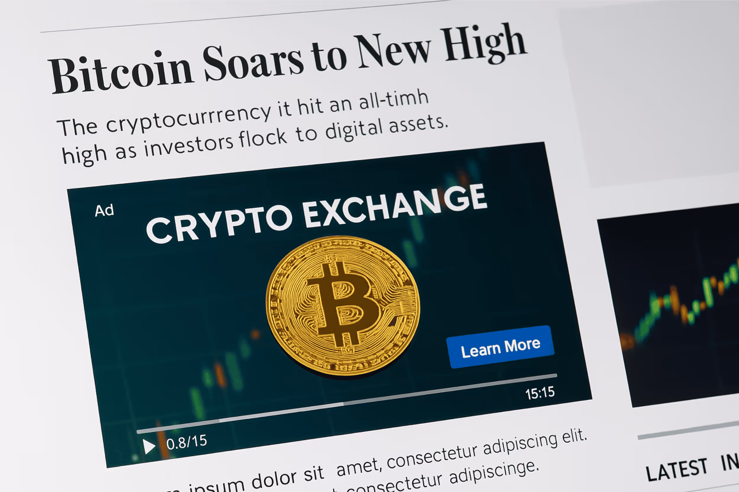 una ilustración de cómo se ve un Anuncio Outstream de Video en publicidad en video