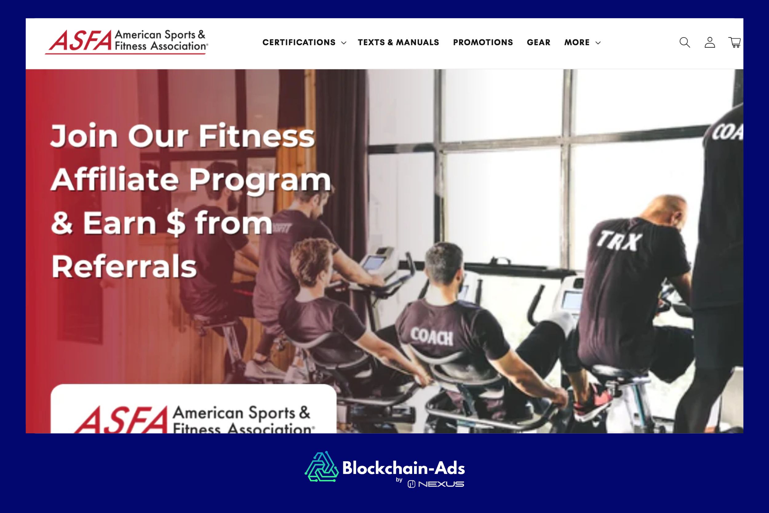 American Sports & Fitness Association affiliate programme