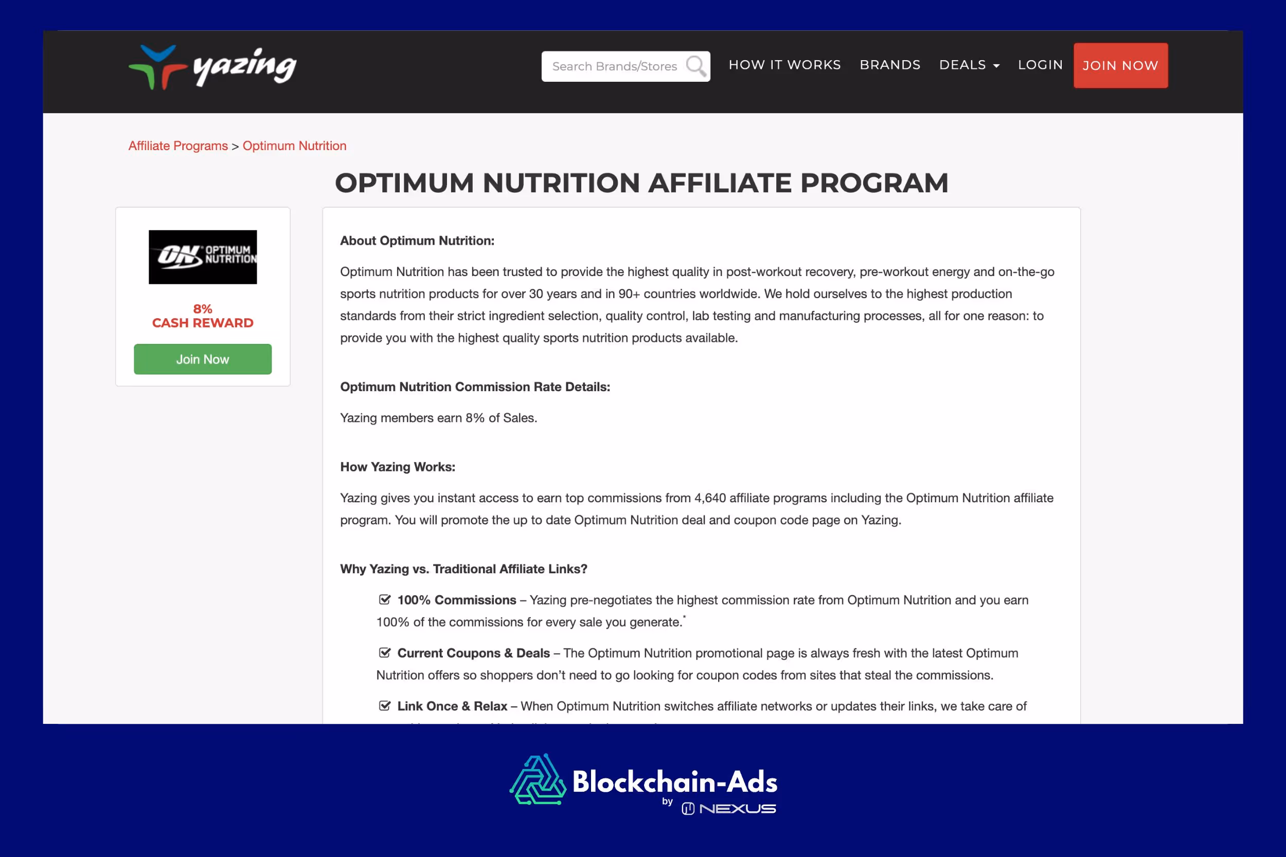 Optimum Nutrition Affiliate Program