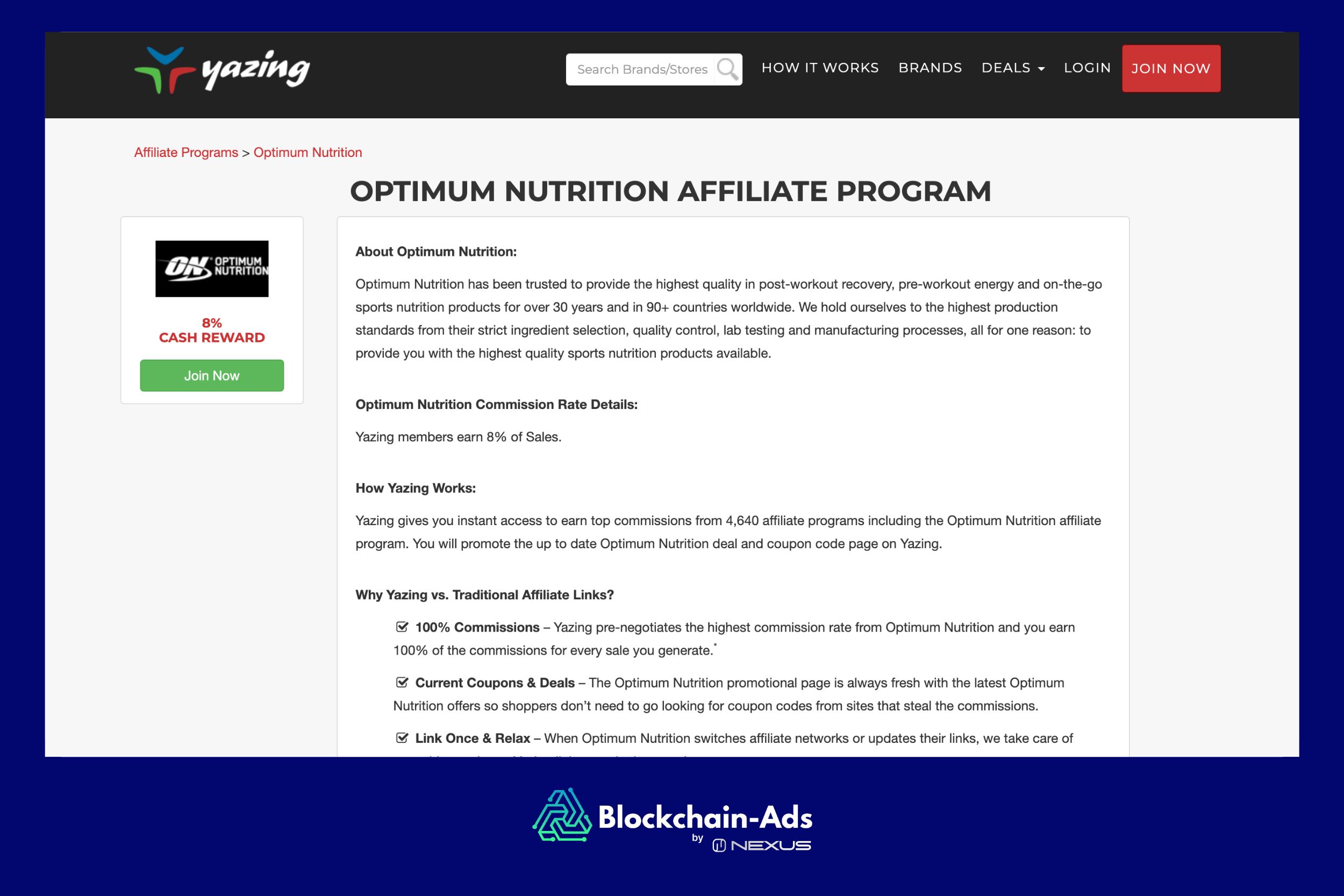 Optimum Nutrition Affiliate Program