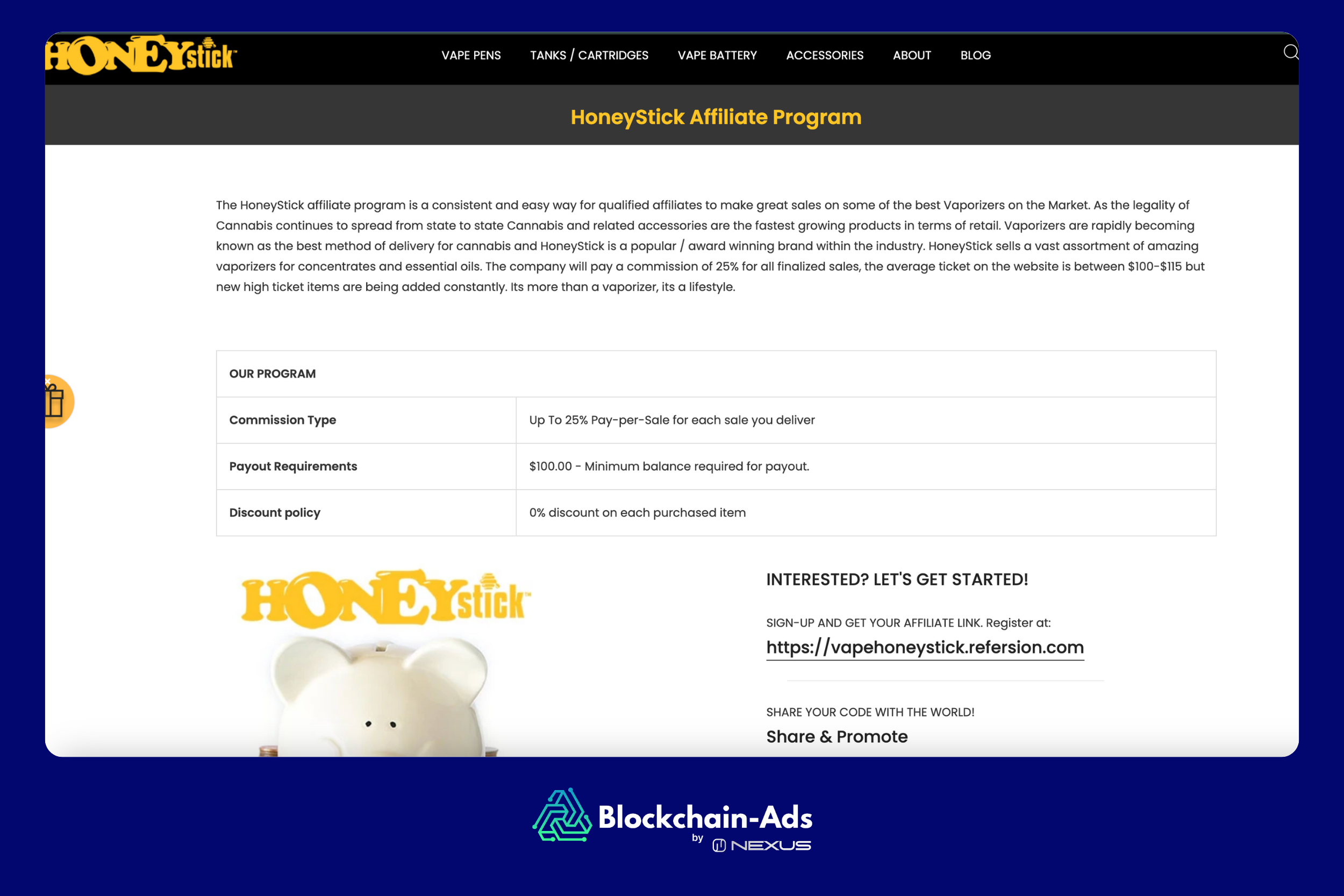  Honey Stick Affiliate Program