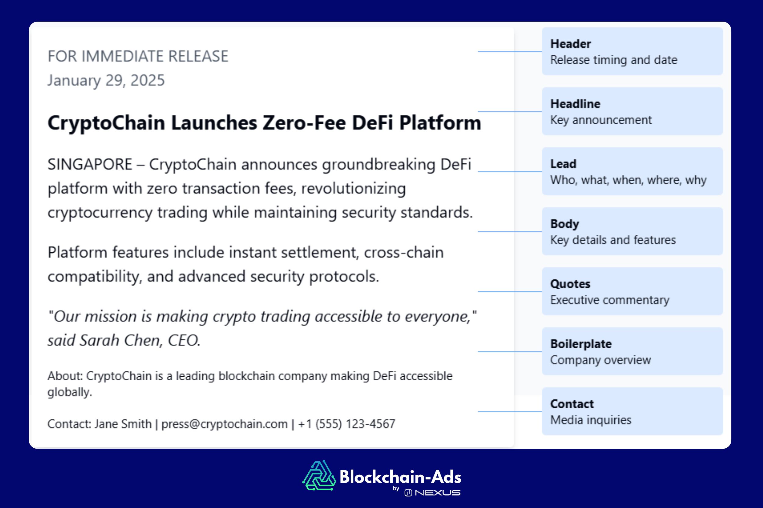 snapshot from CryptoChain's press release