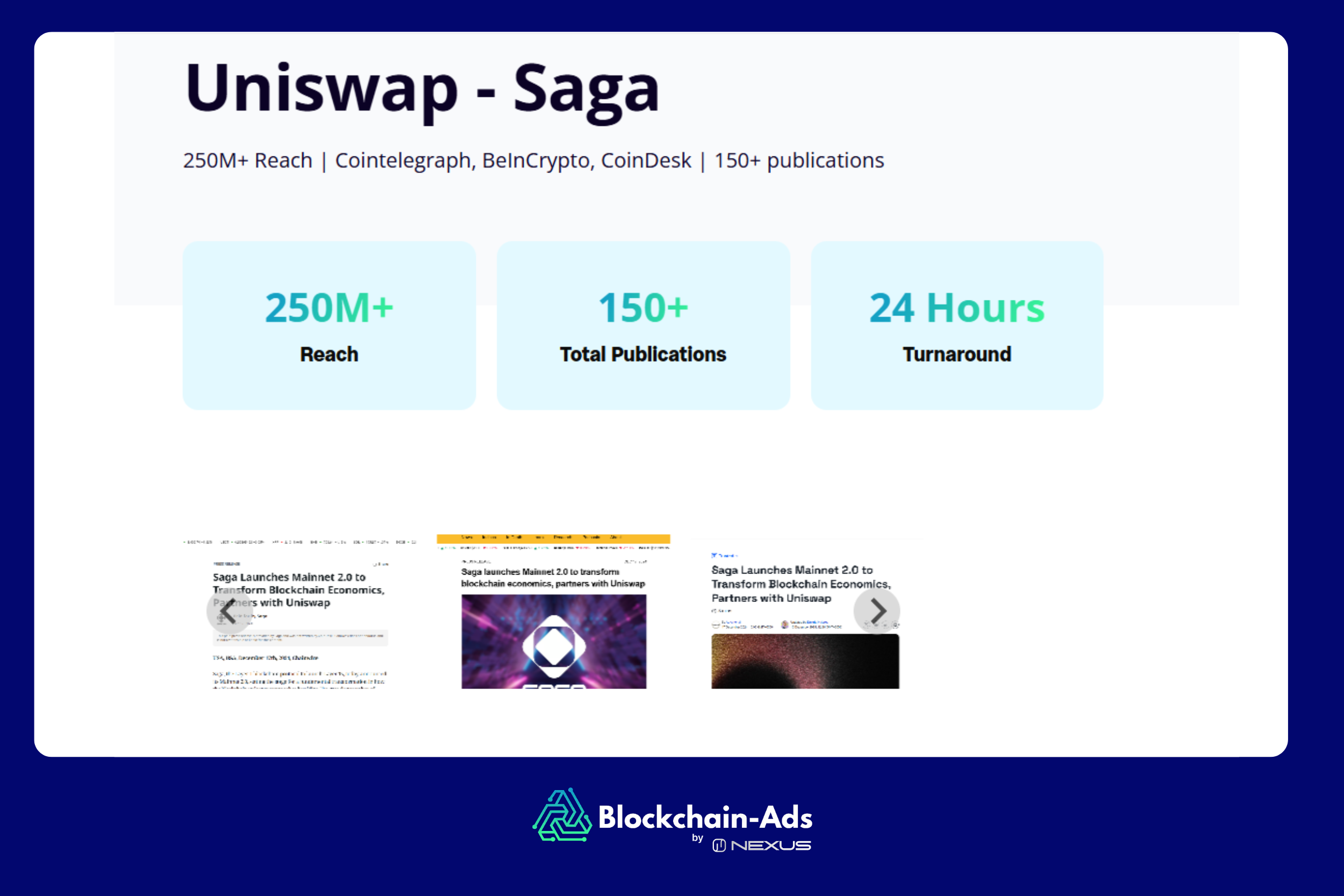 Saga Mainnet 2 milestone blockchain press release distributed through Blockchain-Ads PR