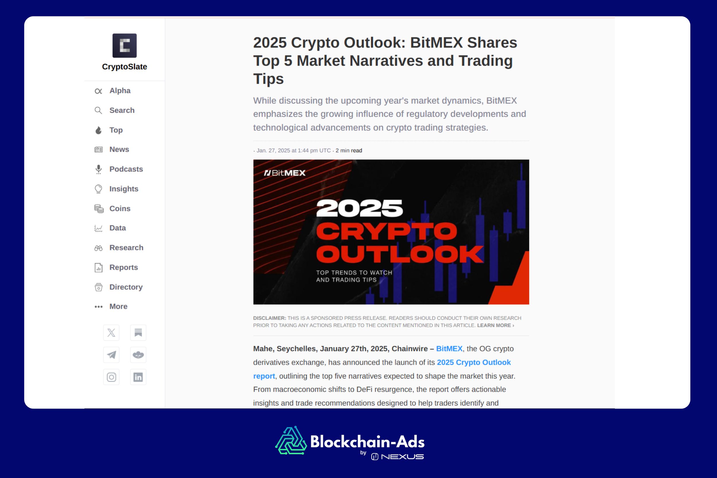 BitMEX crypto industry research press release example