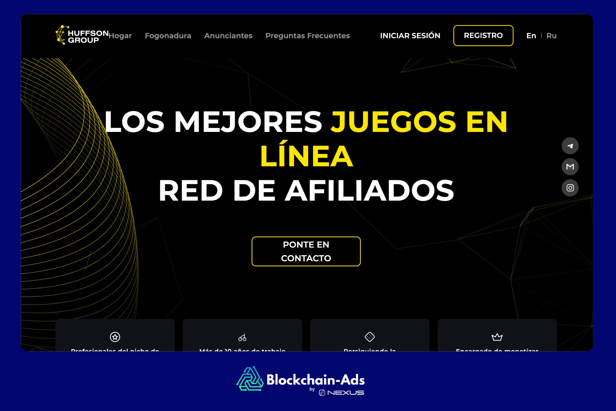 Huffson Group: red de afiliados confiable con ofertas de juegos de azar