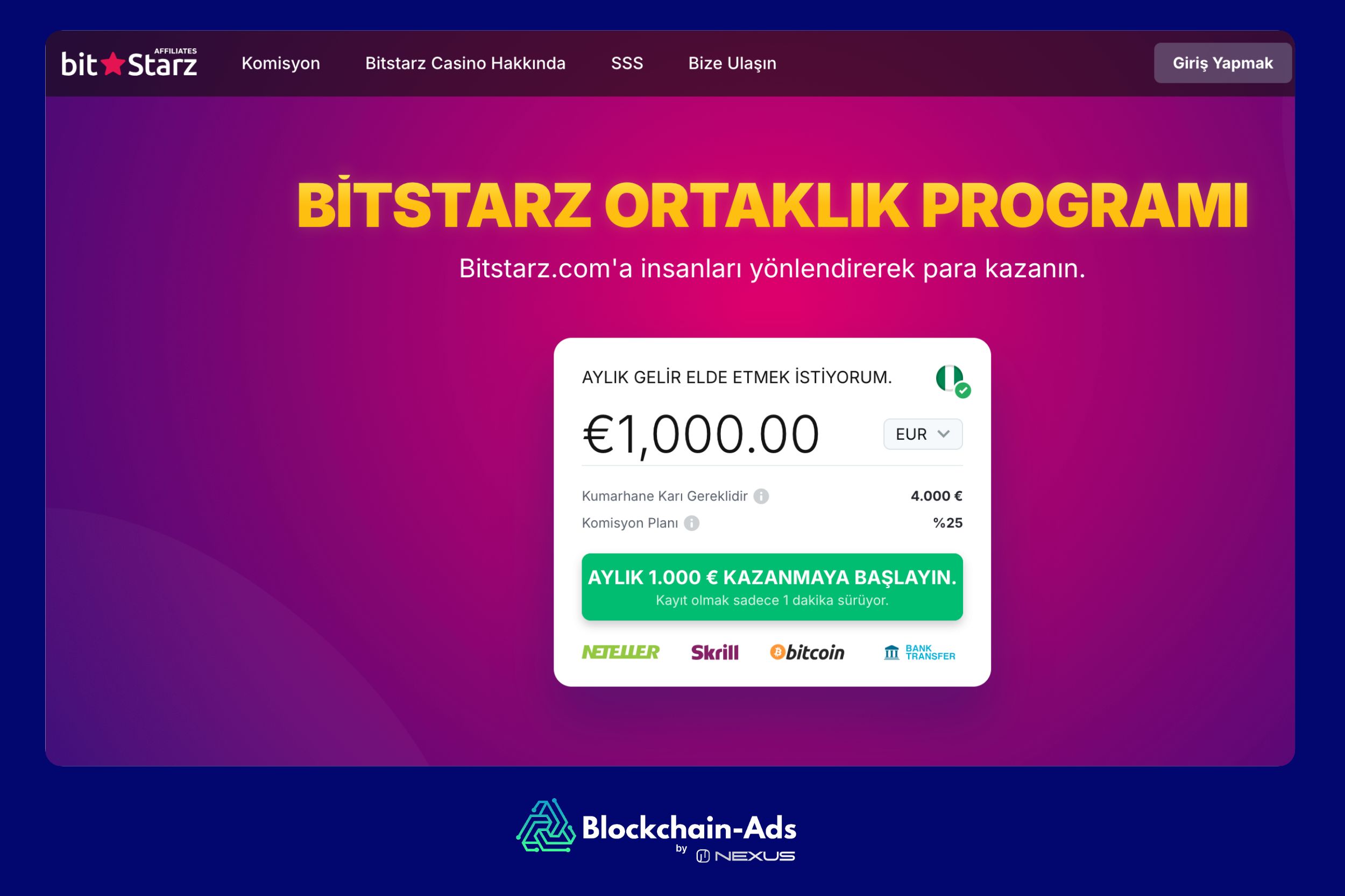bitStarz Partners - Küresel kripto casino ortaklık programı