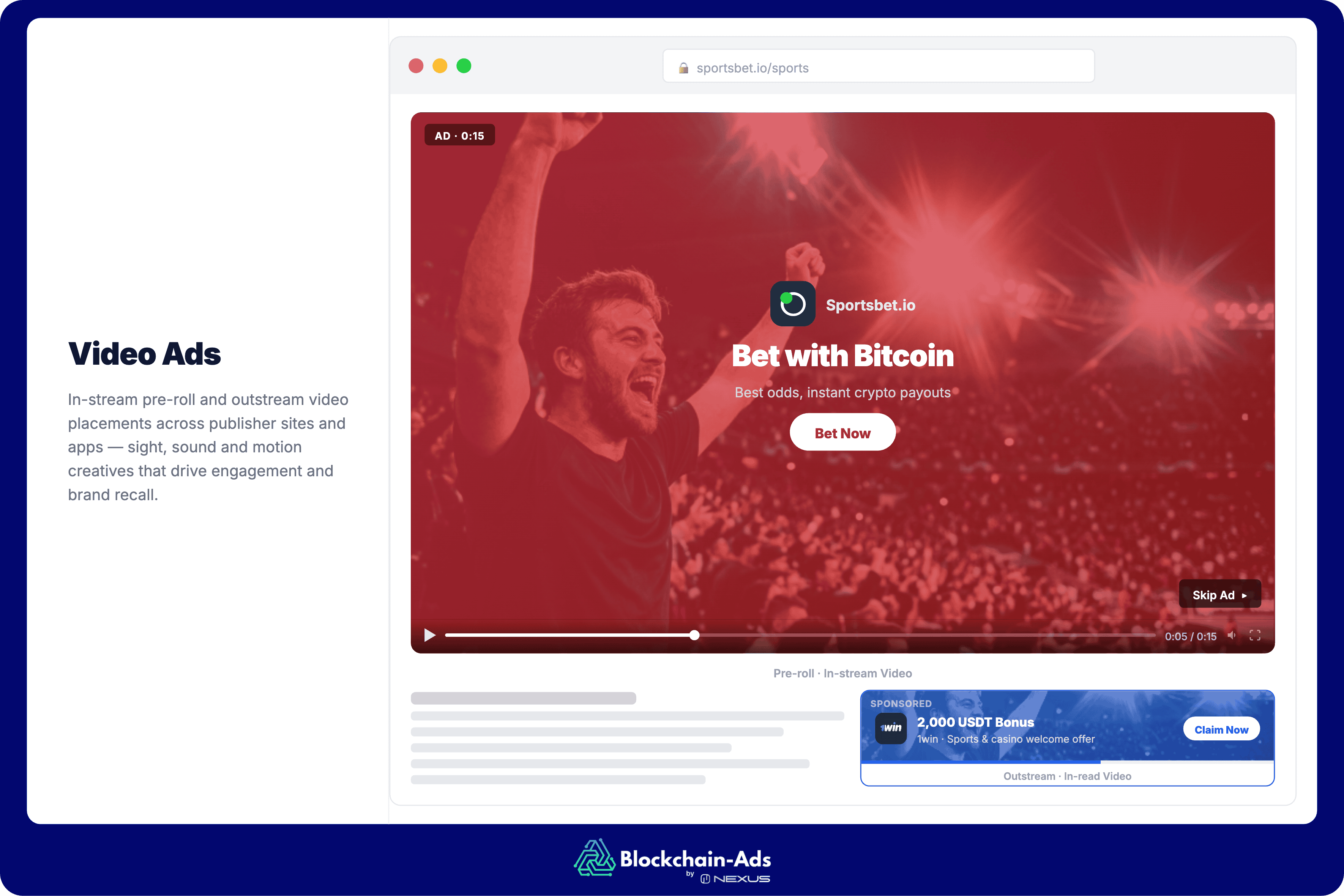 sports betting video ads traffic ad format