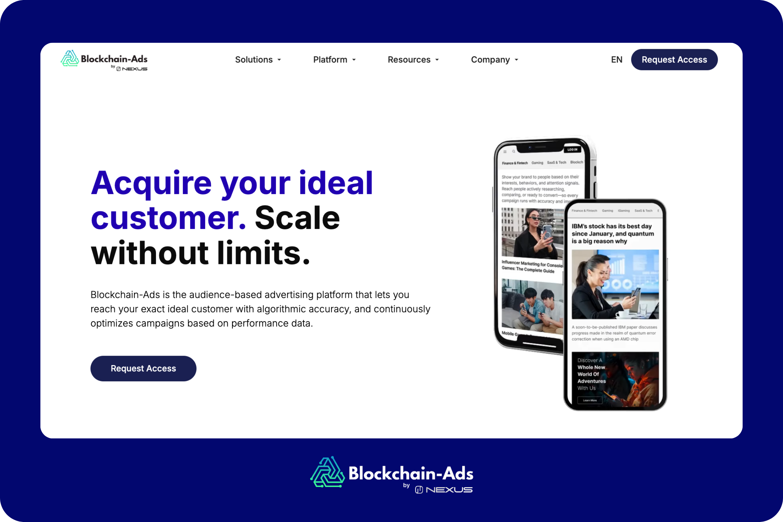 a screenshot from blockchain-ads home page