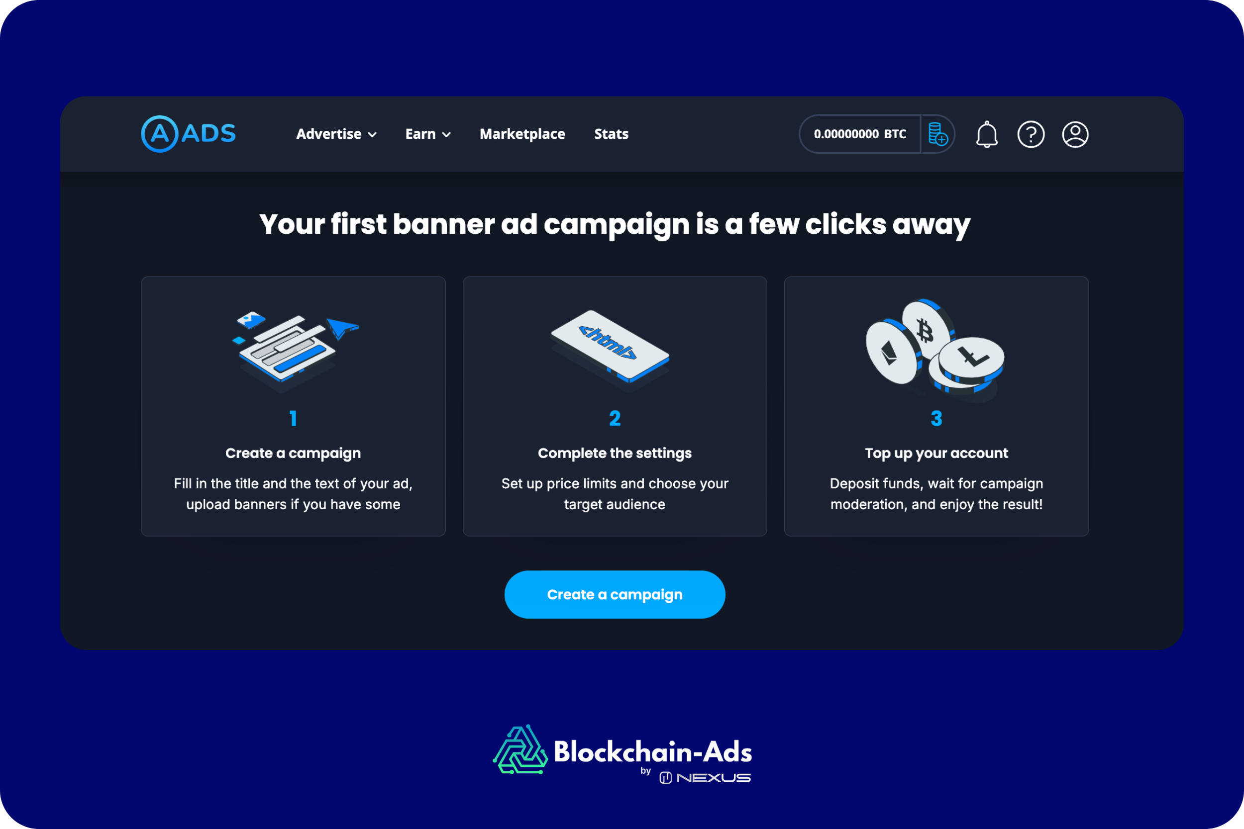 a screenshot from A-ADS home page