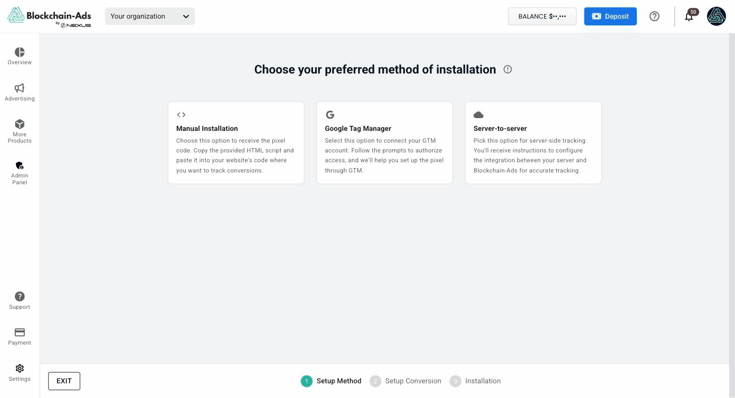 HUB의 세 가지 설치 방법: Manual Installation, Google Tag Manager, Server-to-server