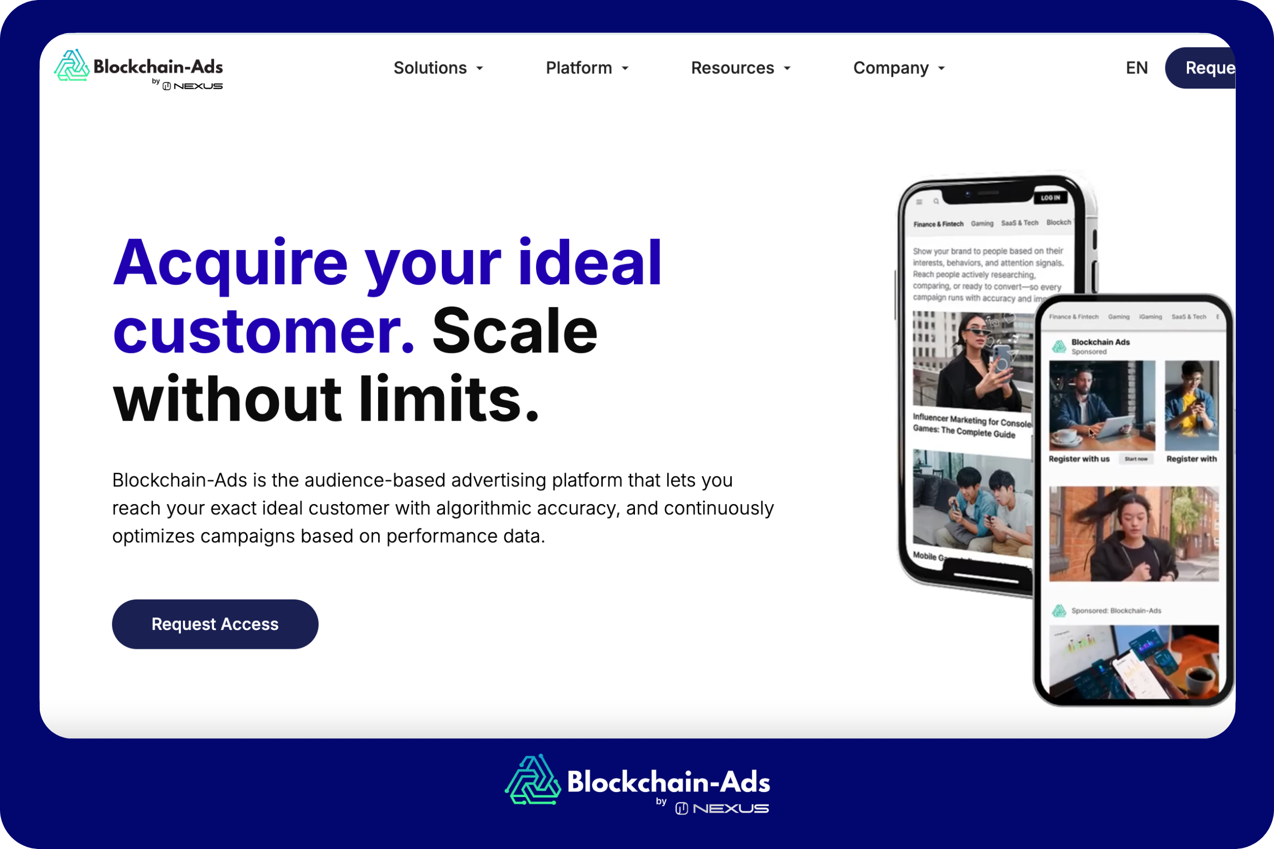 Blockchain-ads homepage.
