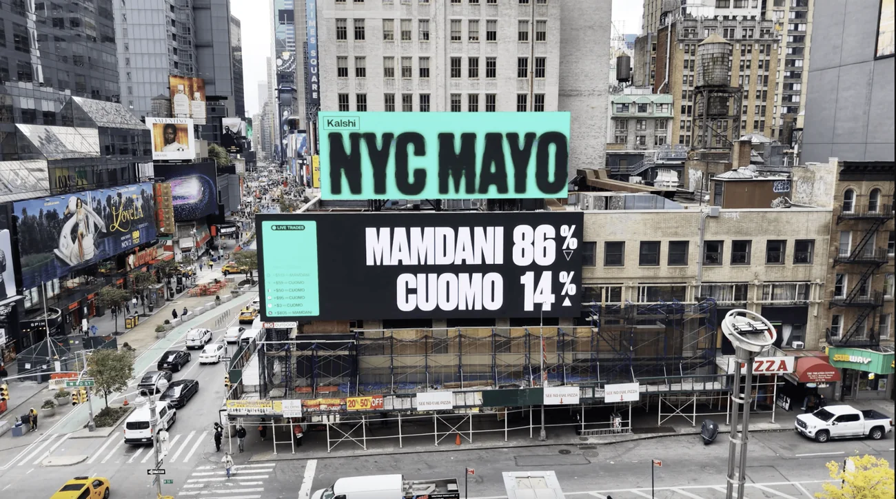 Screenshot from project thumbnail from the BNV Media case study, showing the billboard in situ