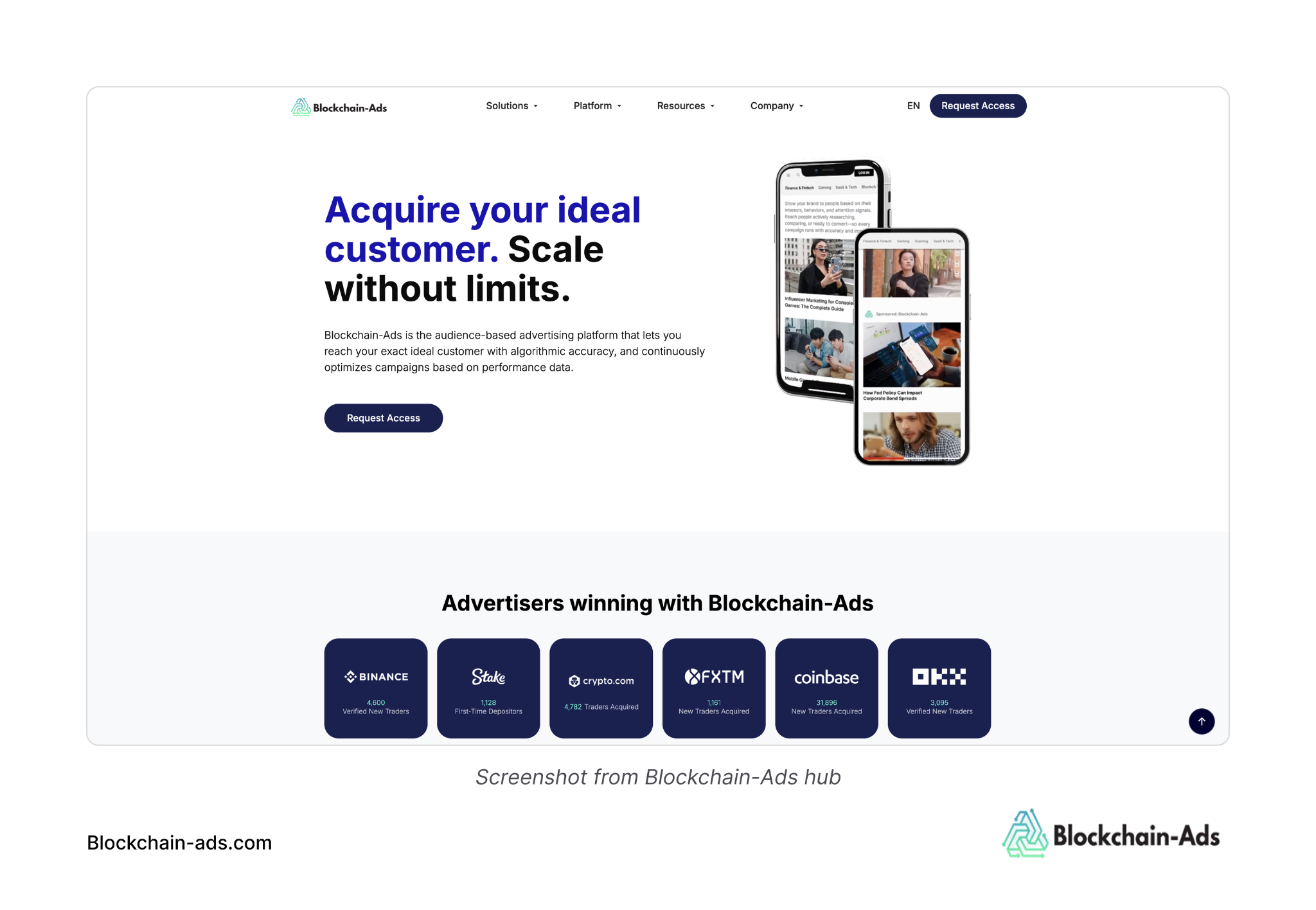 Blockchain-Ads homepage screenshot