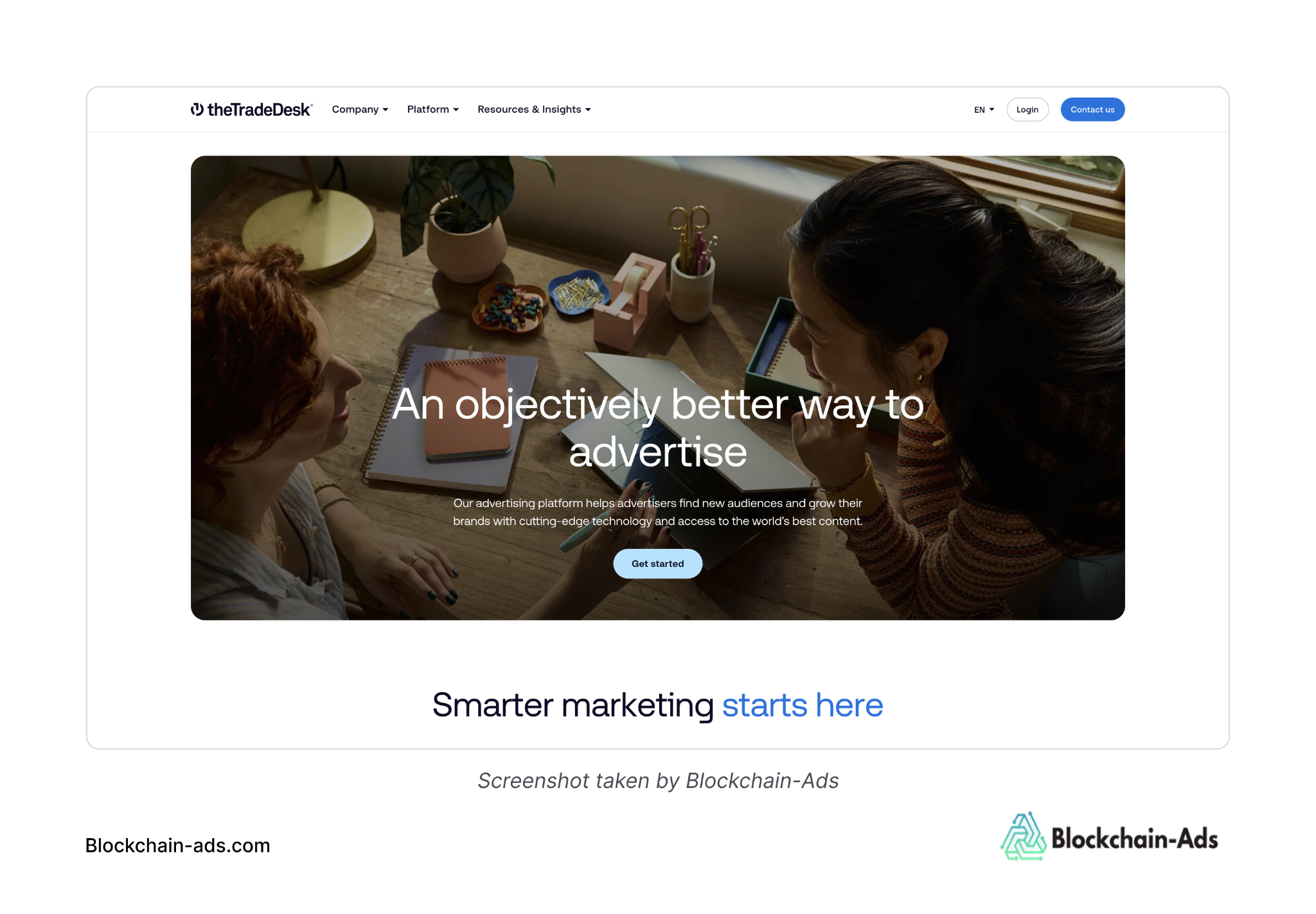 The Trade Desk homepage