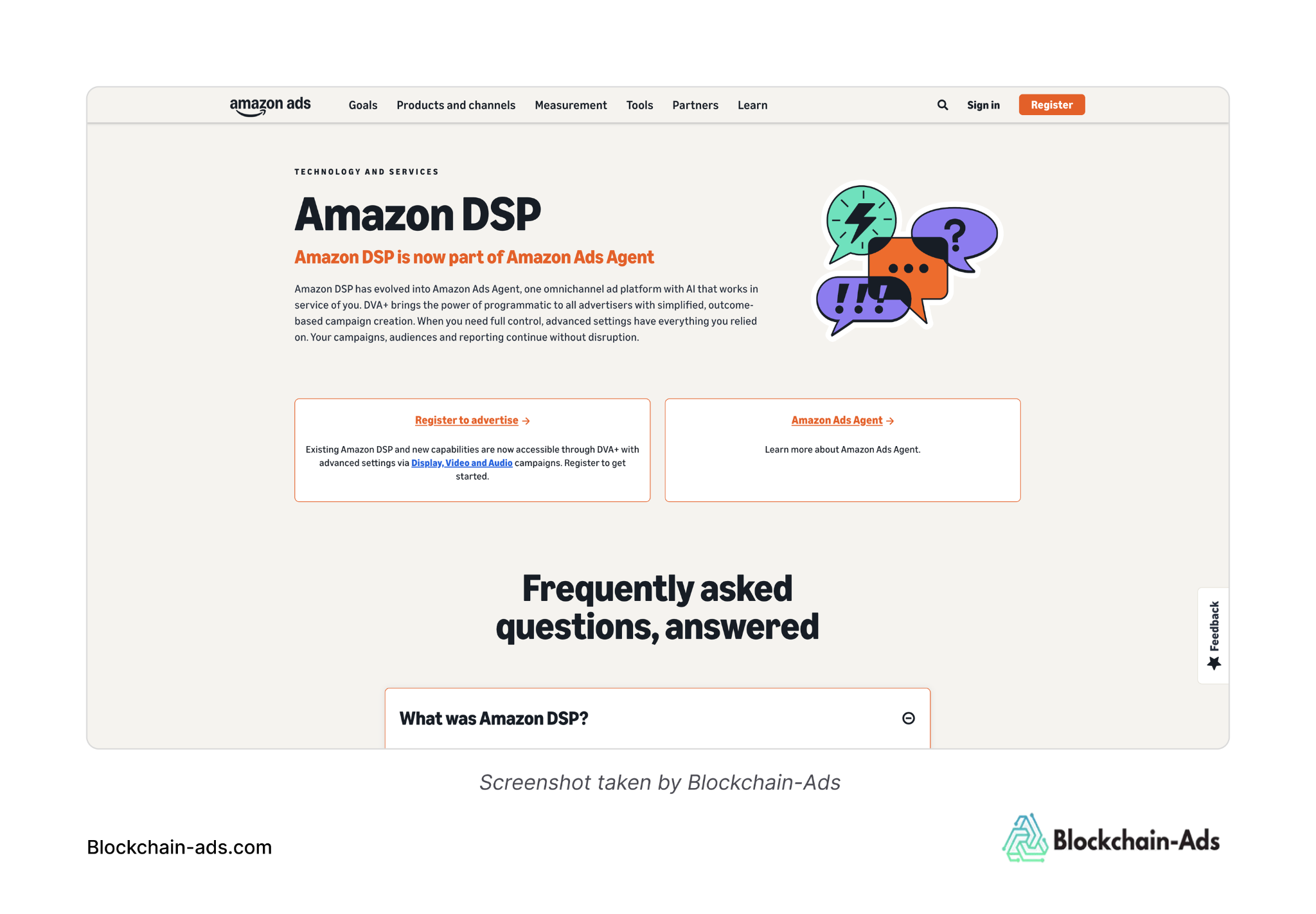 Amazon DSP homepage