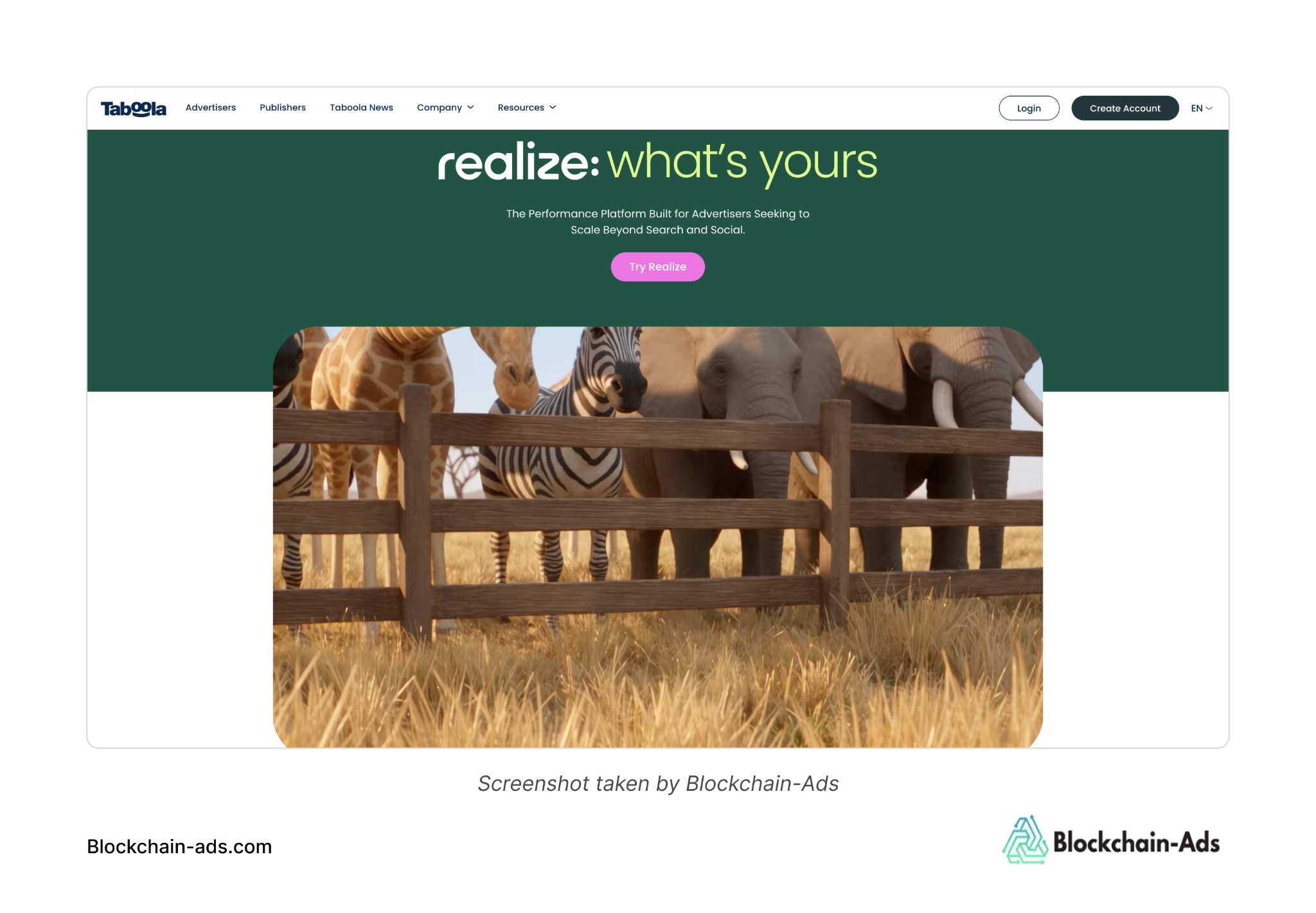 Taboola homepage screenshot