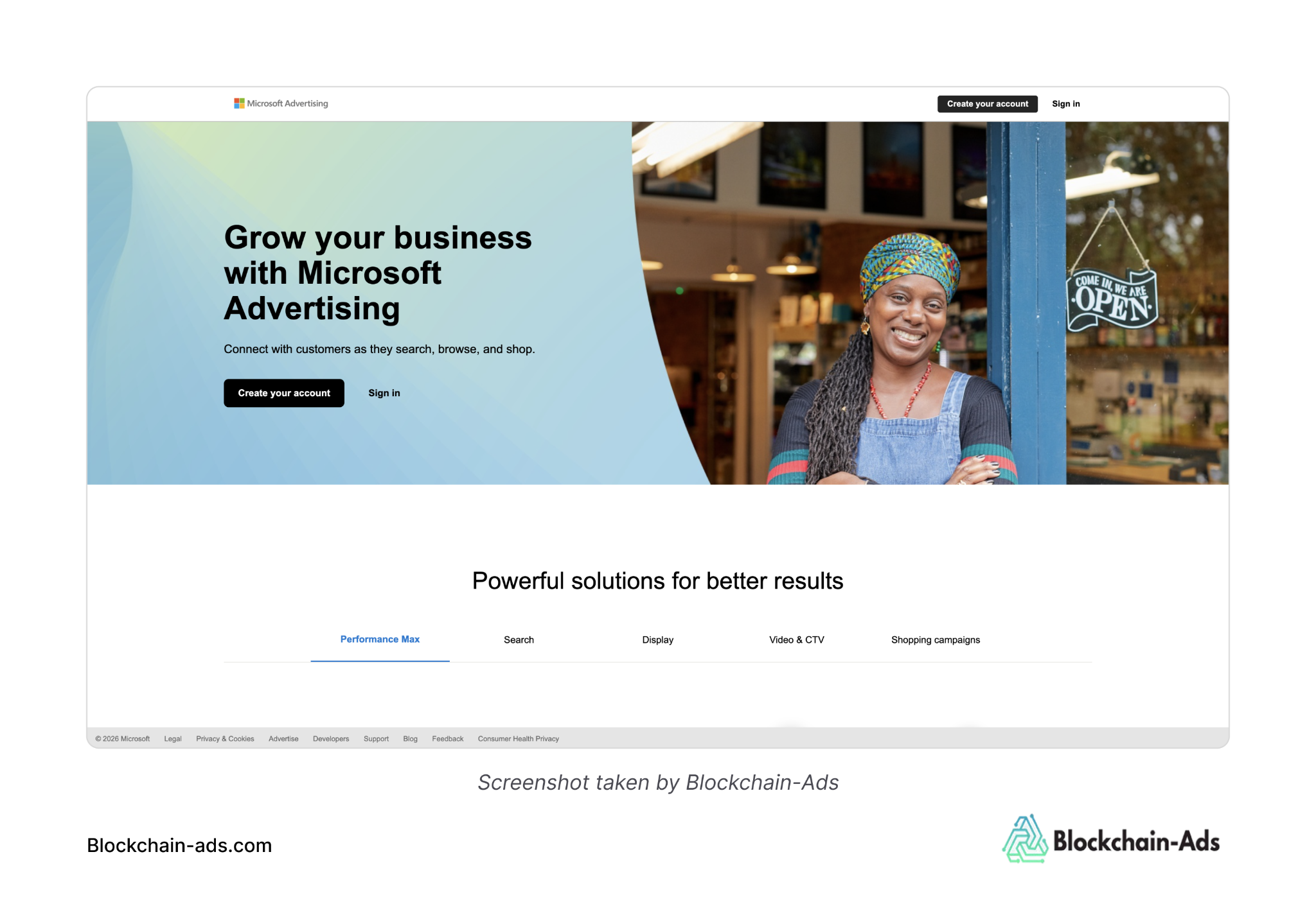 Microsoft Audience homepage screenshot