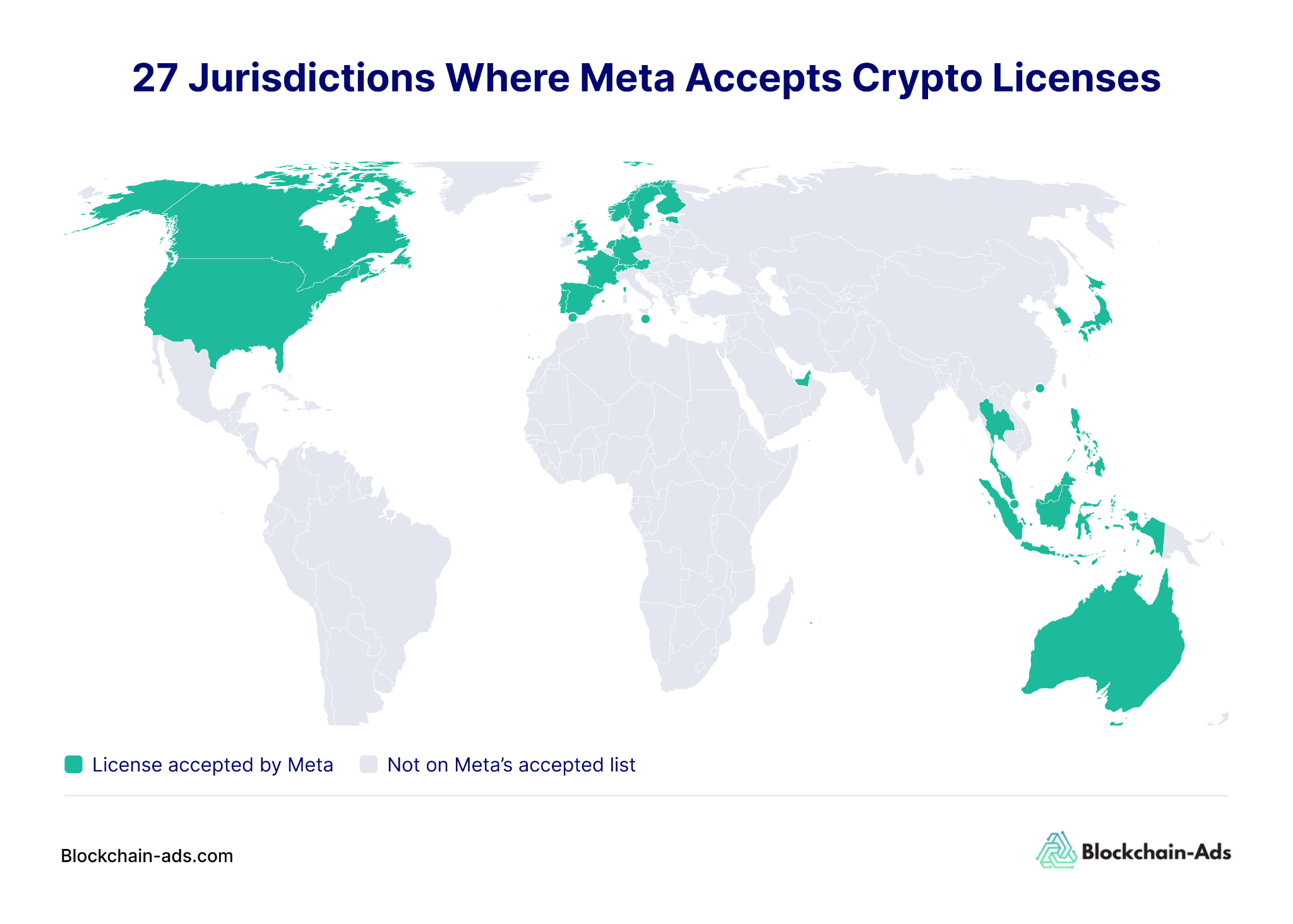 Jurisdictions where Meta accepts crypto licenses