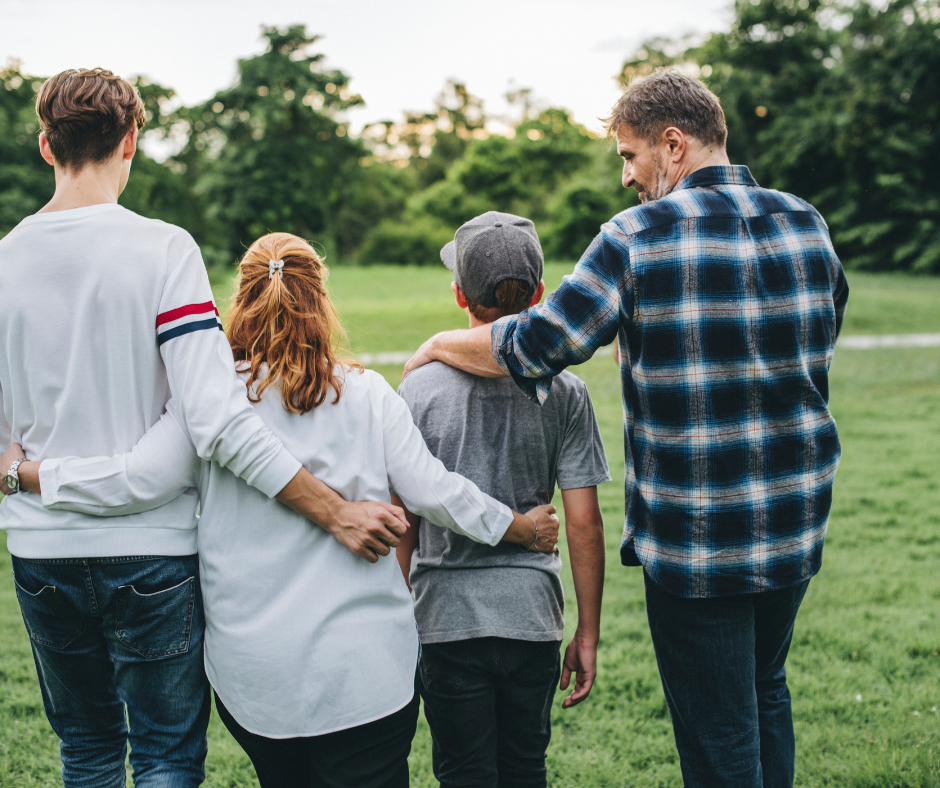 back view of family walking - Estate planning in New Haven in concept