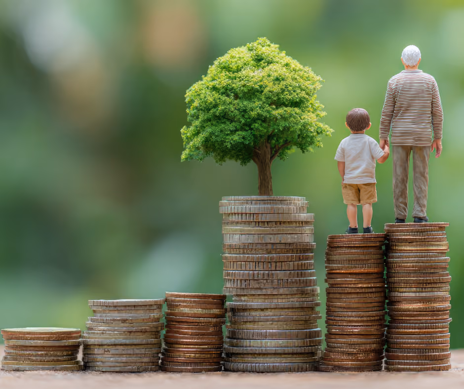 people standing on coin piles - Setting up a trust in Connecticut concept