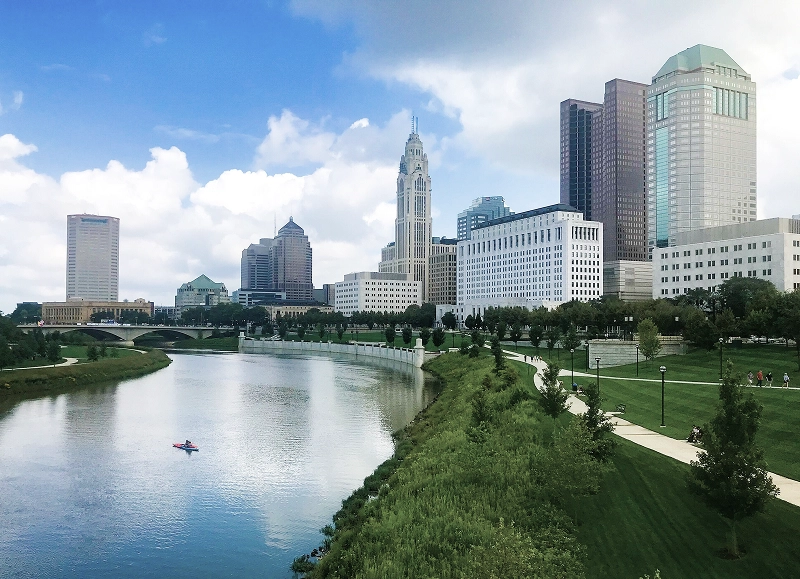 View of downtown Columbus, Ohio - the home base for many of our web design clients.