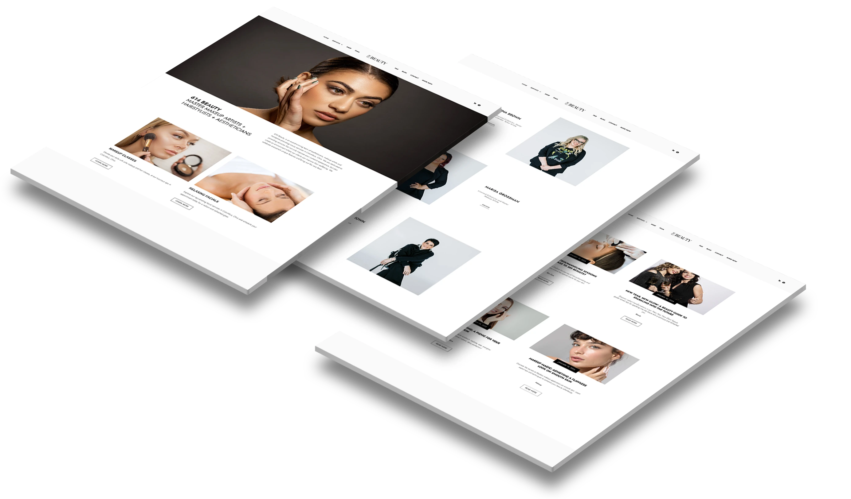 3d screenshots from 614 Beauty's website.