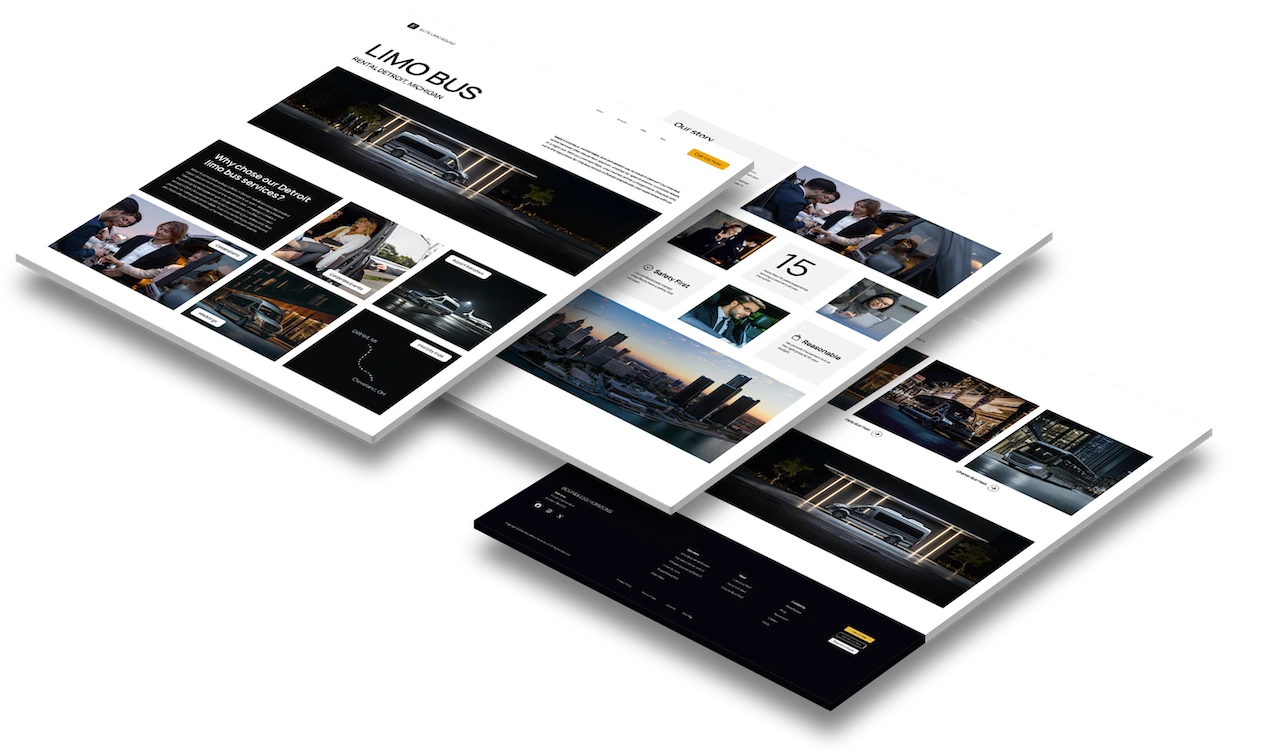 3d screenshots from Elite Limo Squad's website.