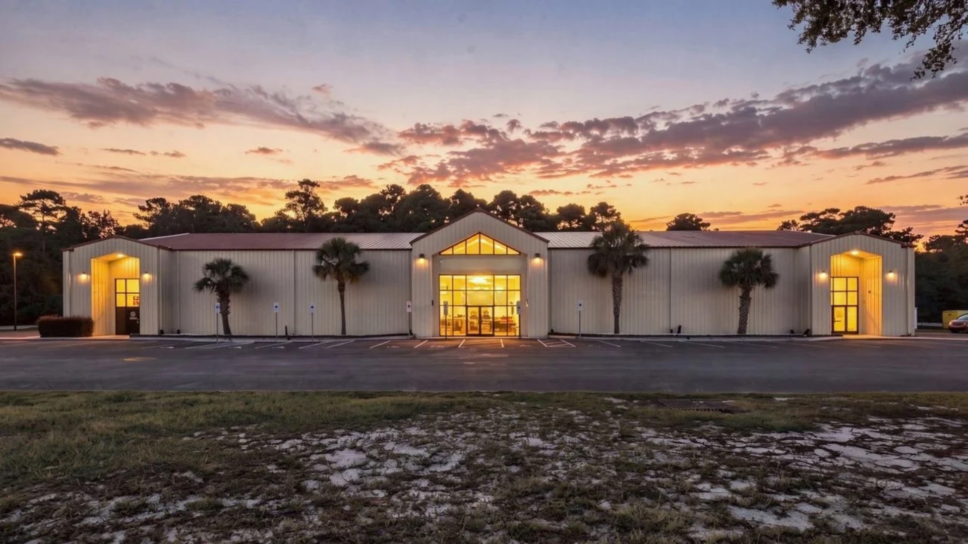 Saltbox Church's future home at 6687 Carolina Beach Road at sunset