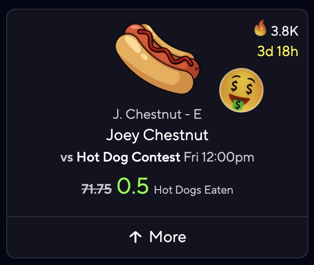 Joey Chestnut Free Pick - PrizePicks Hot Dog Eating Contest 2025